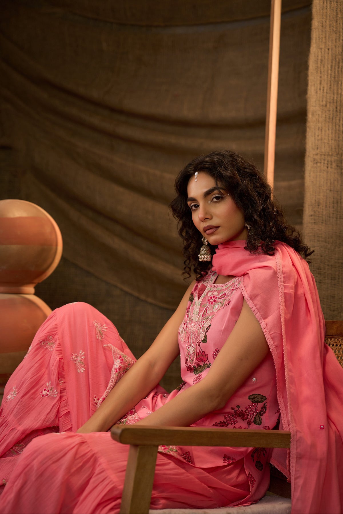 Gulnaar Chanderi Kurta Set