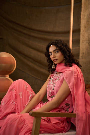 Gulnaar Chanderi Kurta Set