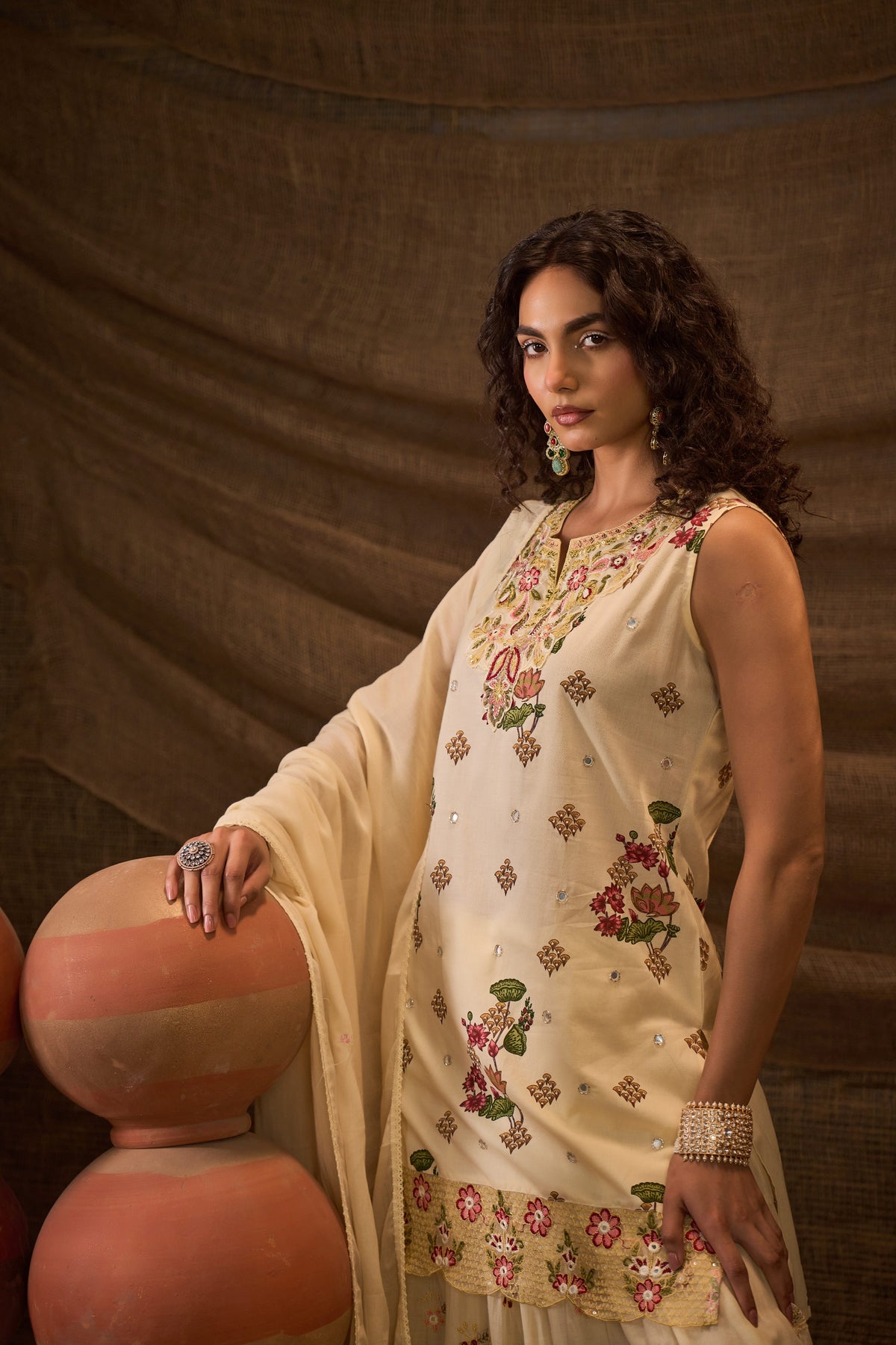 Gulnaar Chanderi Kurta Set