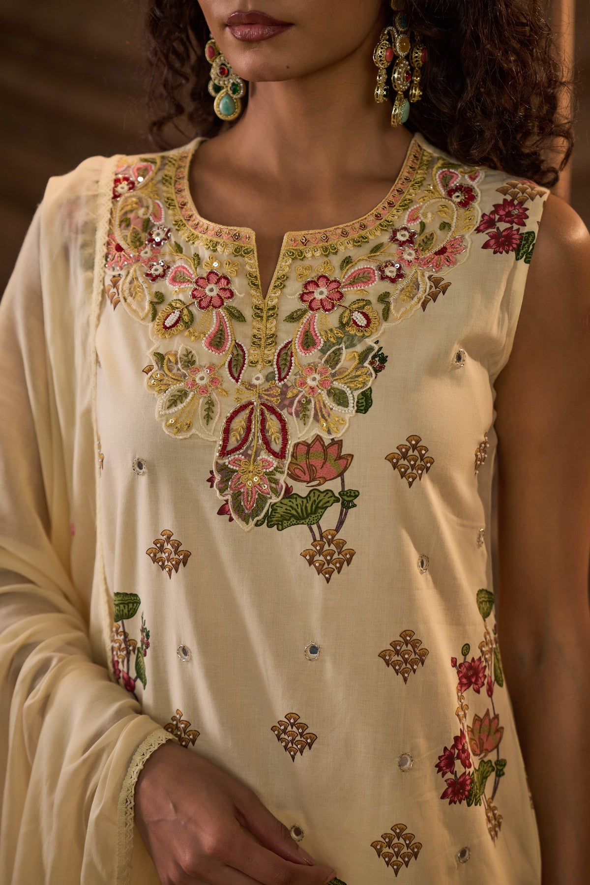 Gulnaar Chanderi Kurta Set