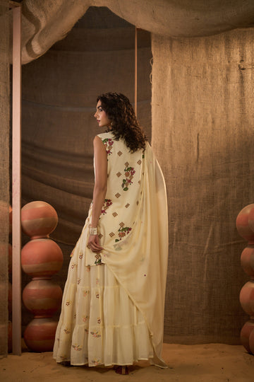 Gulnaar Chanderi Kurta Set