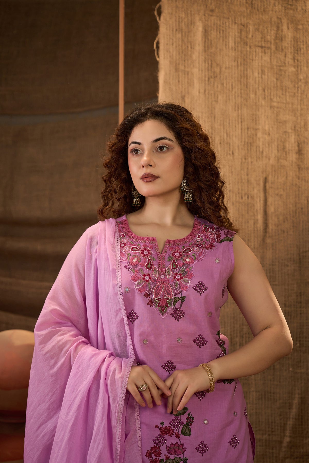 Gulnaar Chanderi Kurta Set