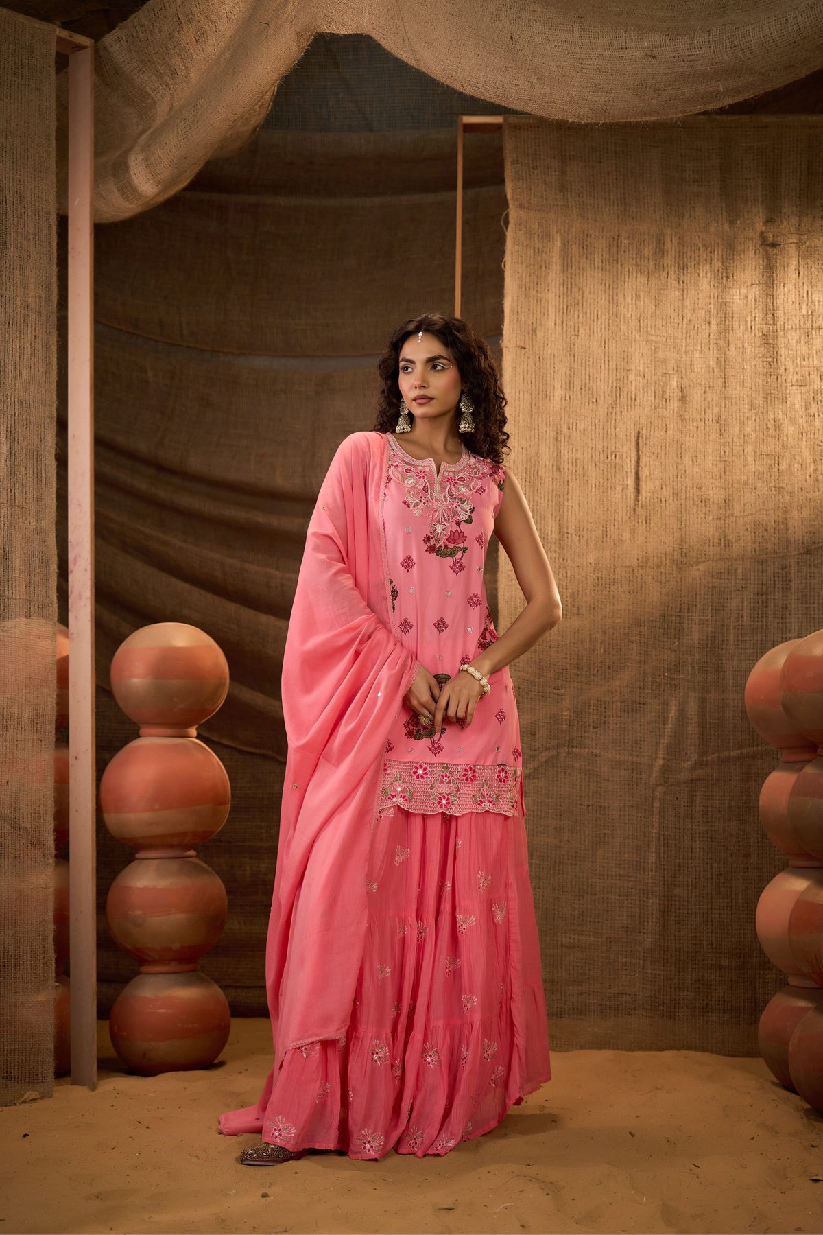Gulnaar Chanderi Kurta Set