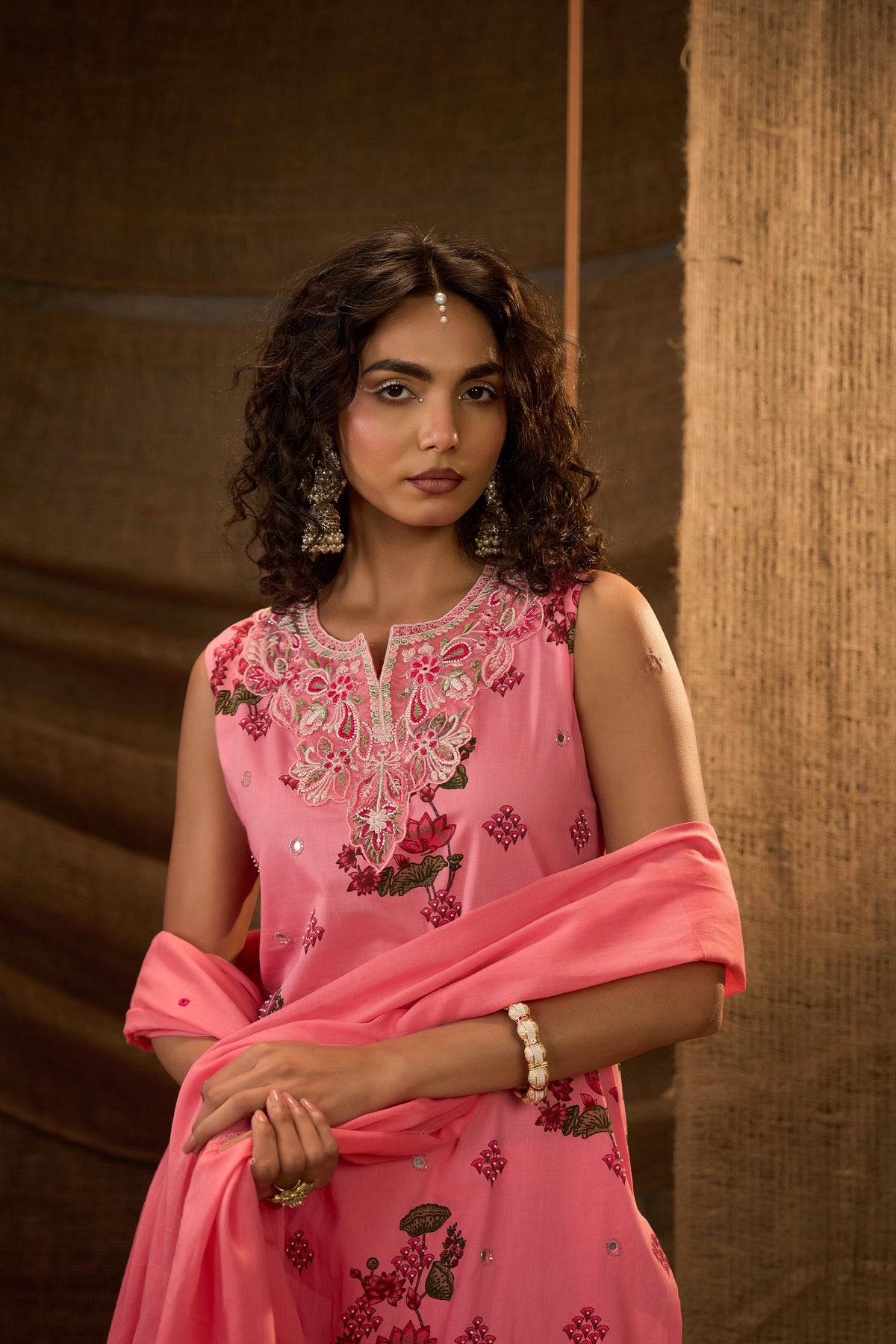 Gulnaar Chanderi Kurta Set