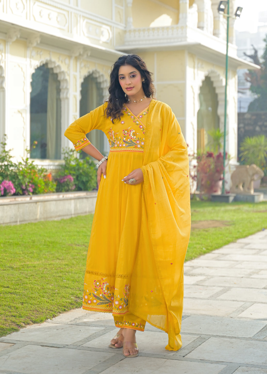 Designer Embroidered Anarkali Kurta Set with Dupatta