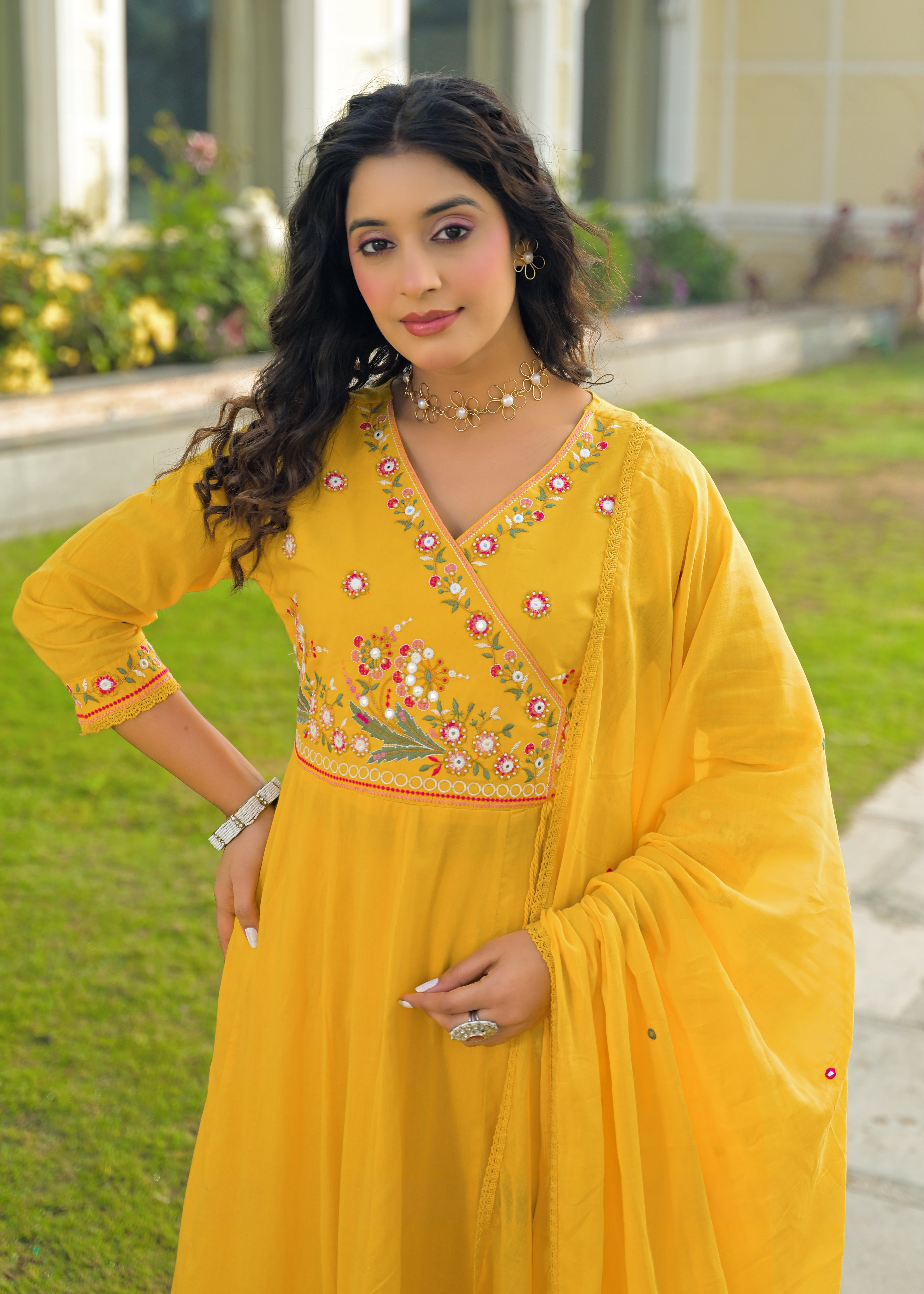 Designer Embroidered Anarkali Kurta Set with Dupatta