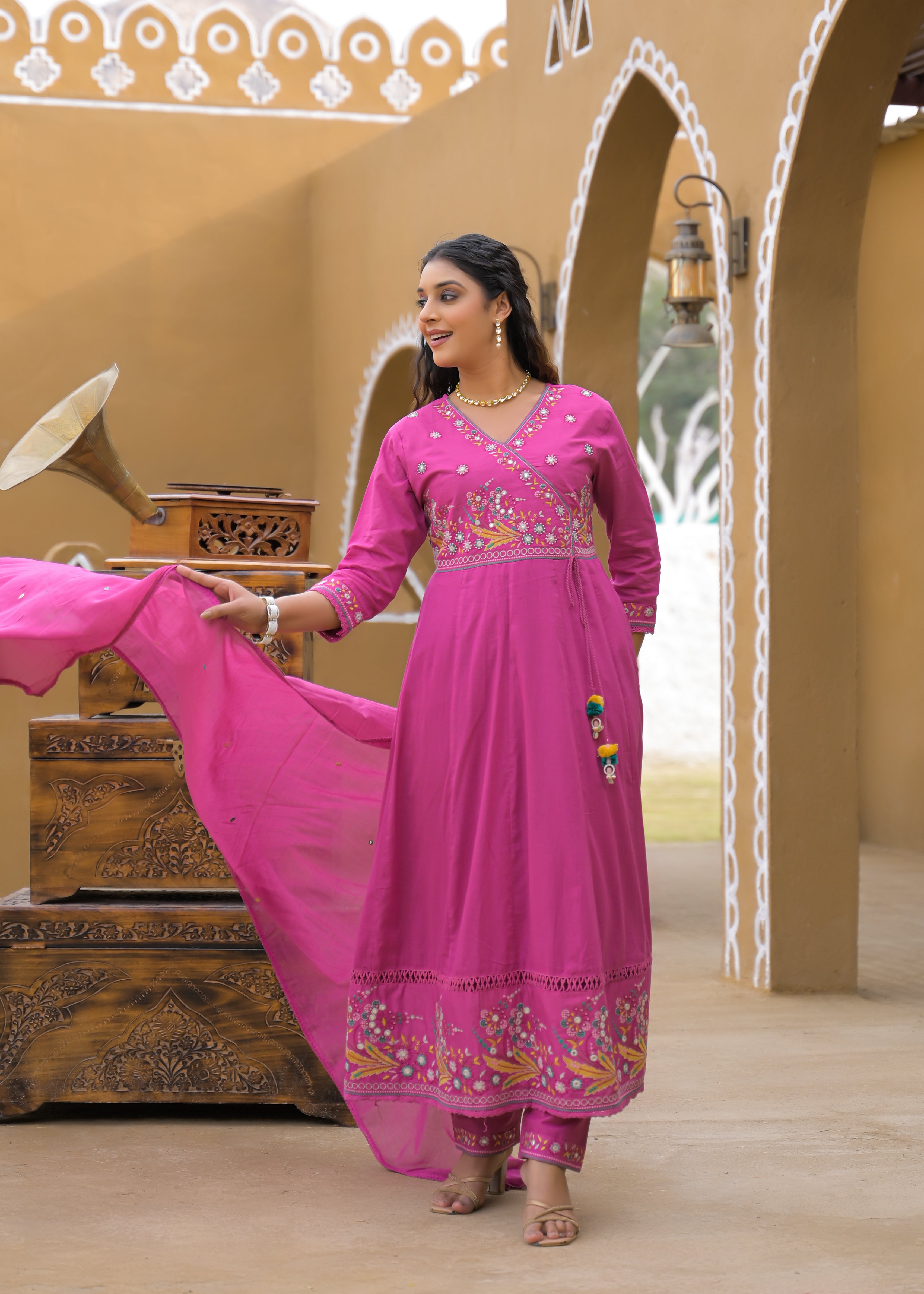 Designer Embroidered Anarkali Kurta Set with Dupatta