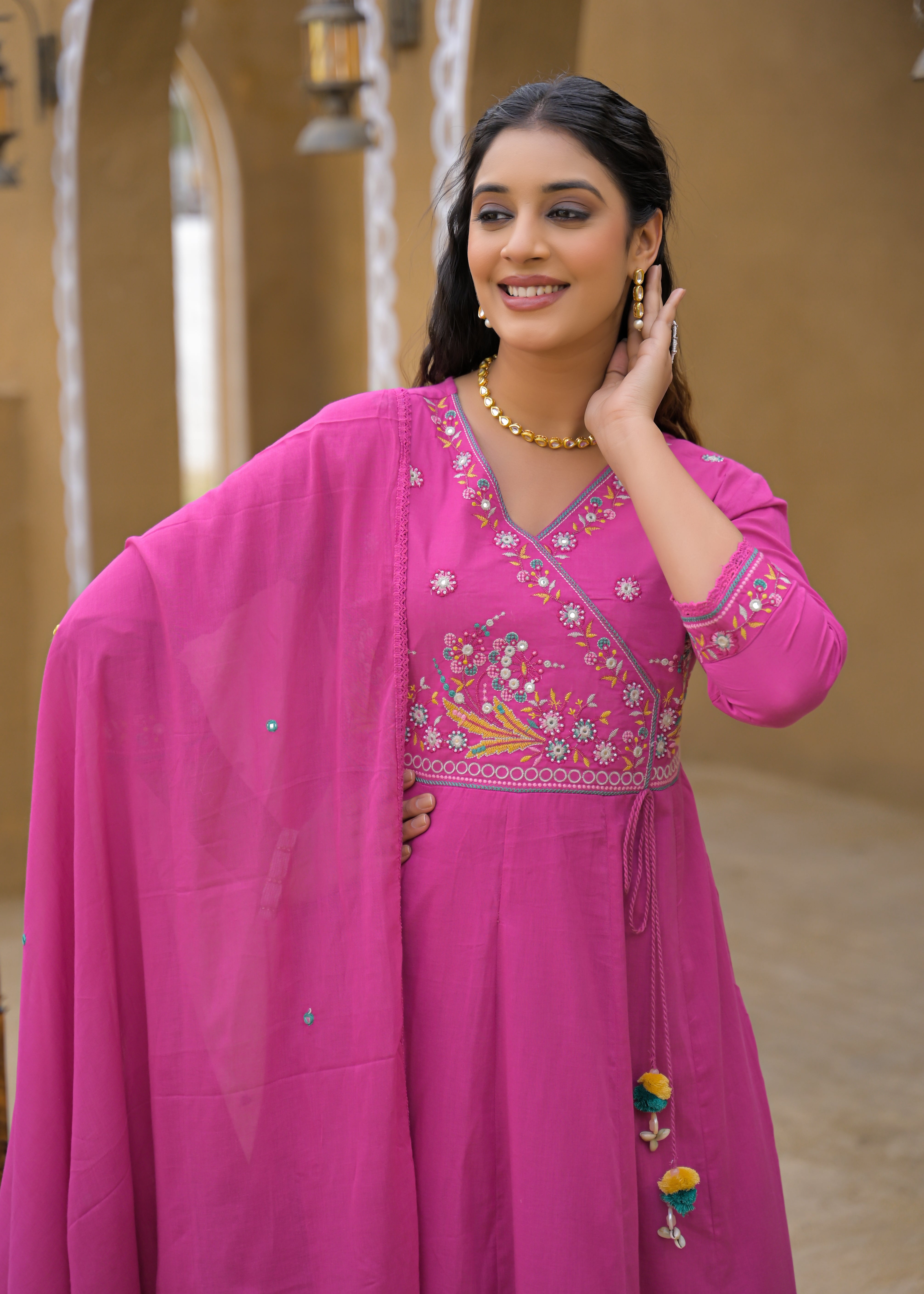 Designer Embroidered Anarkali Kurta Set with Dupatta
