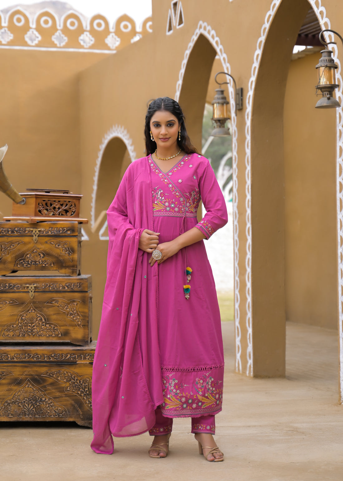 Designer Embroidered Anarkali Kurta Set with Dupatta