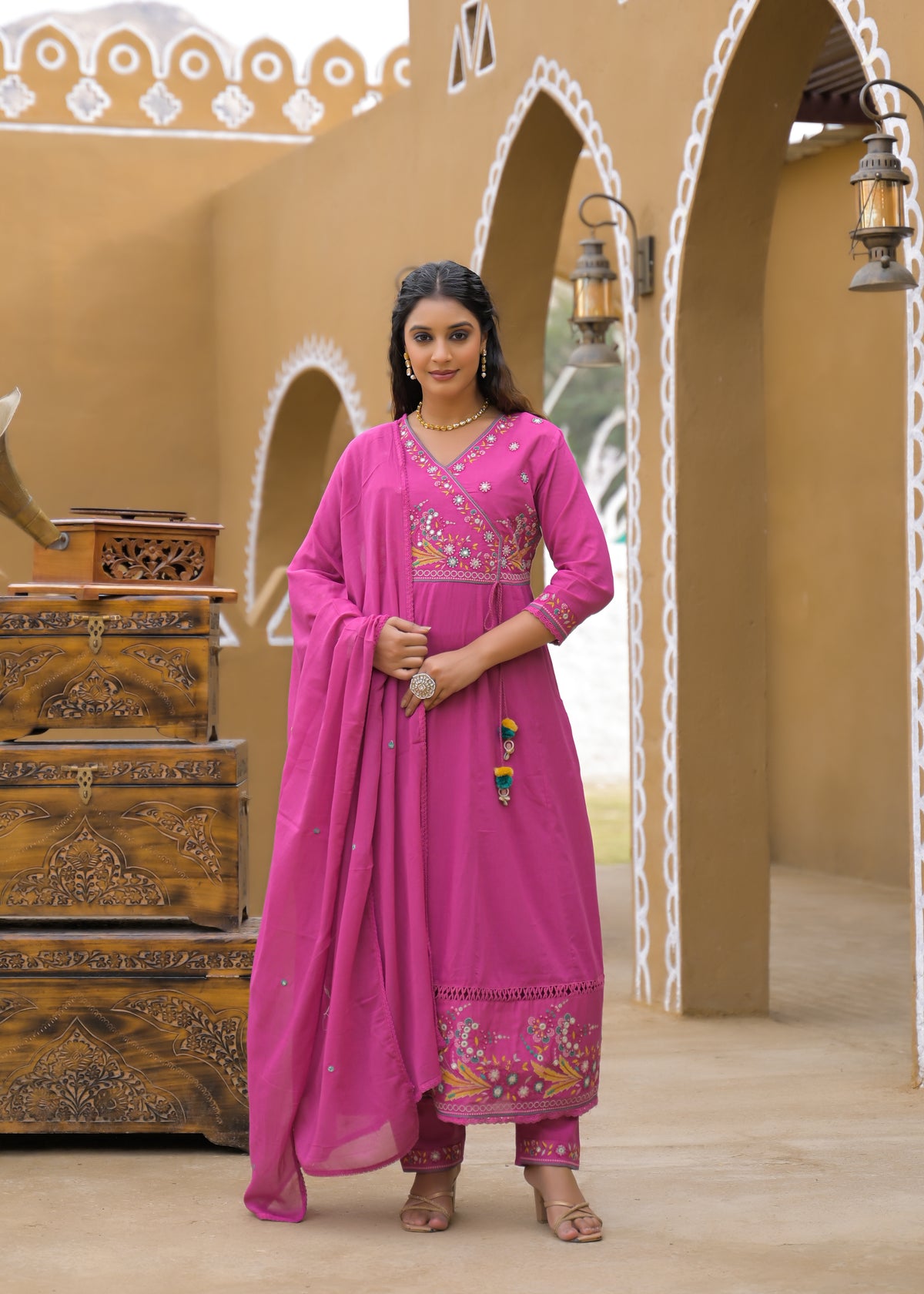 Designer Embroidered Anarkali Kurta Set with Dupatta