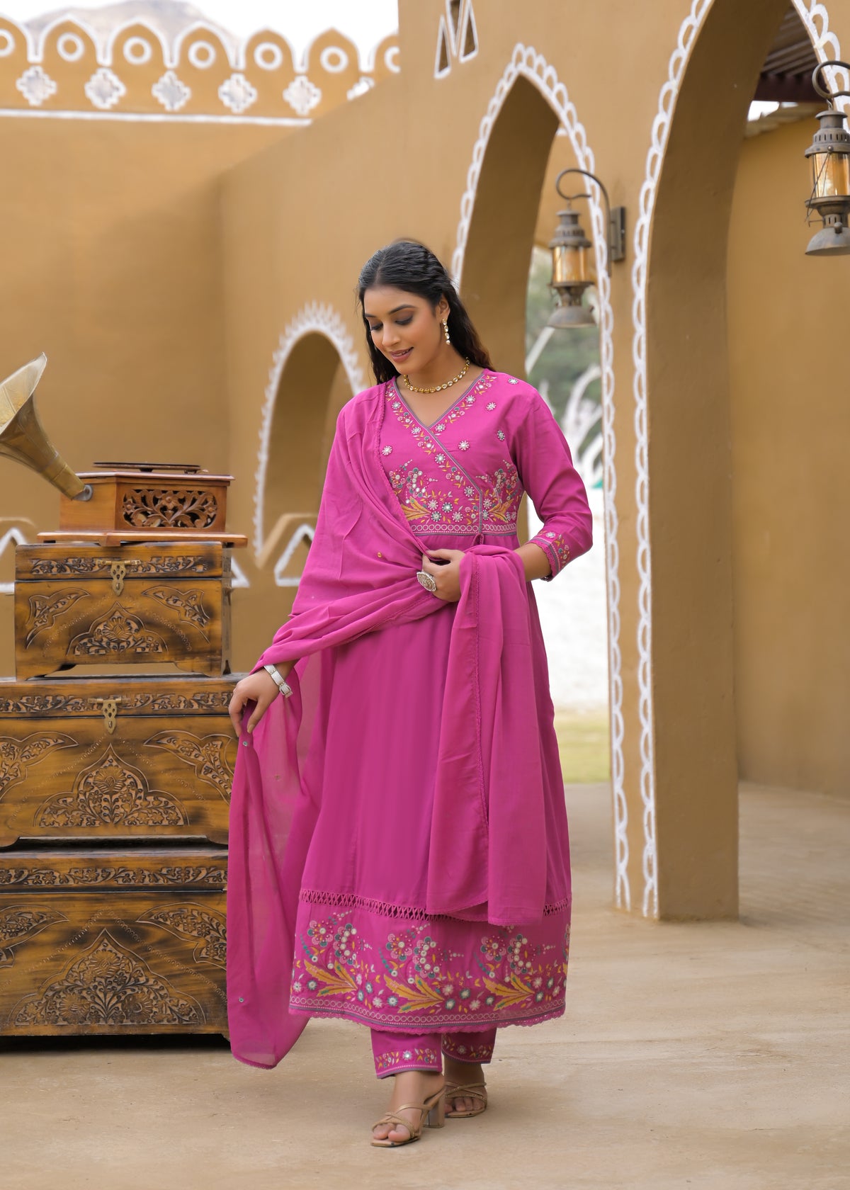 Designer Embroidered Anarkali Kurta Set with Dupatta