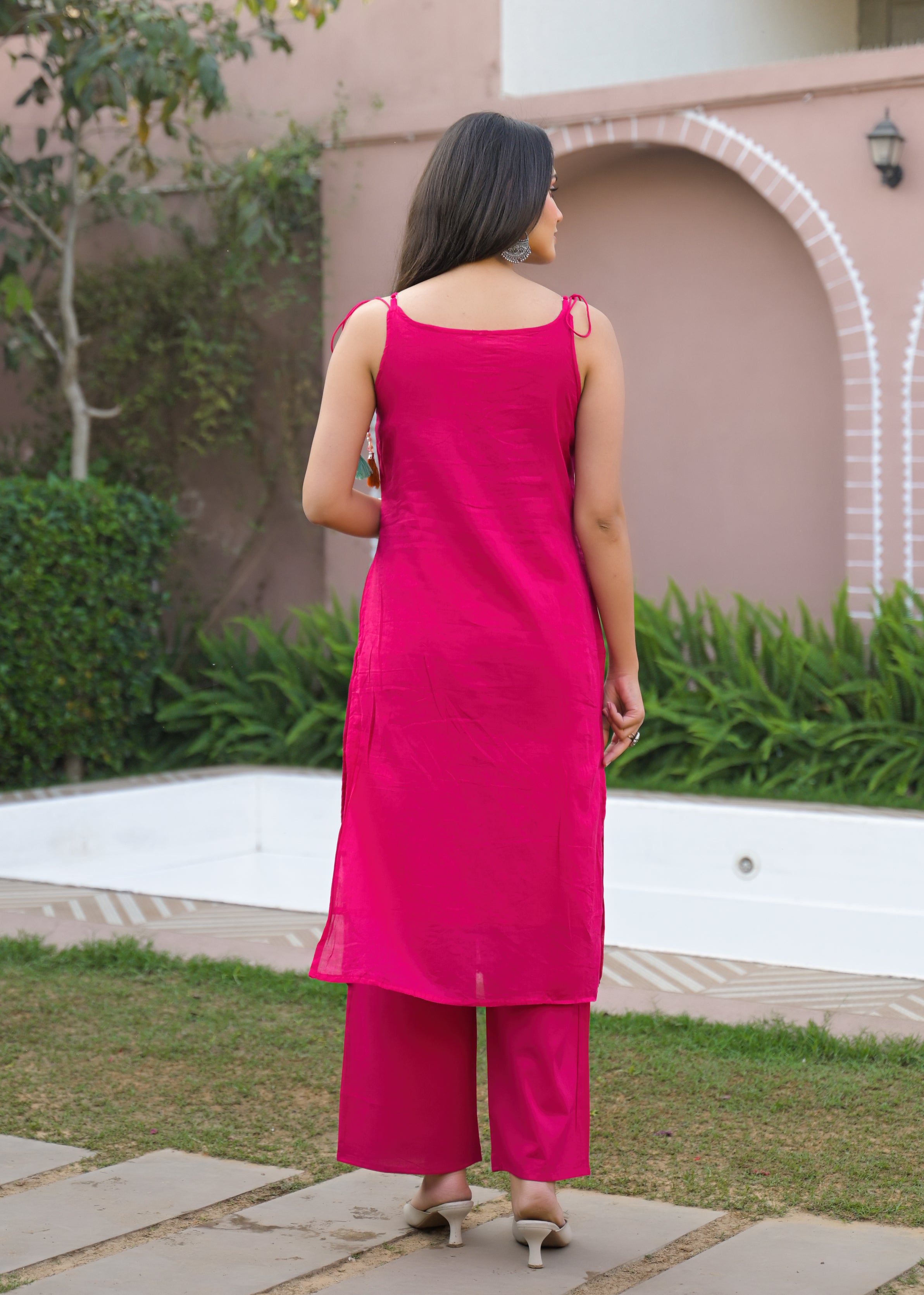 3-Piece Ethnic Spaghetti Suit Set (Kurta, Pant & Dupatta)