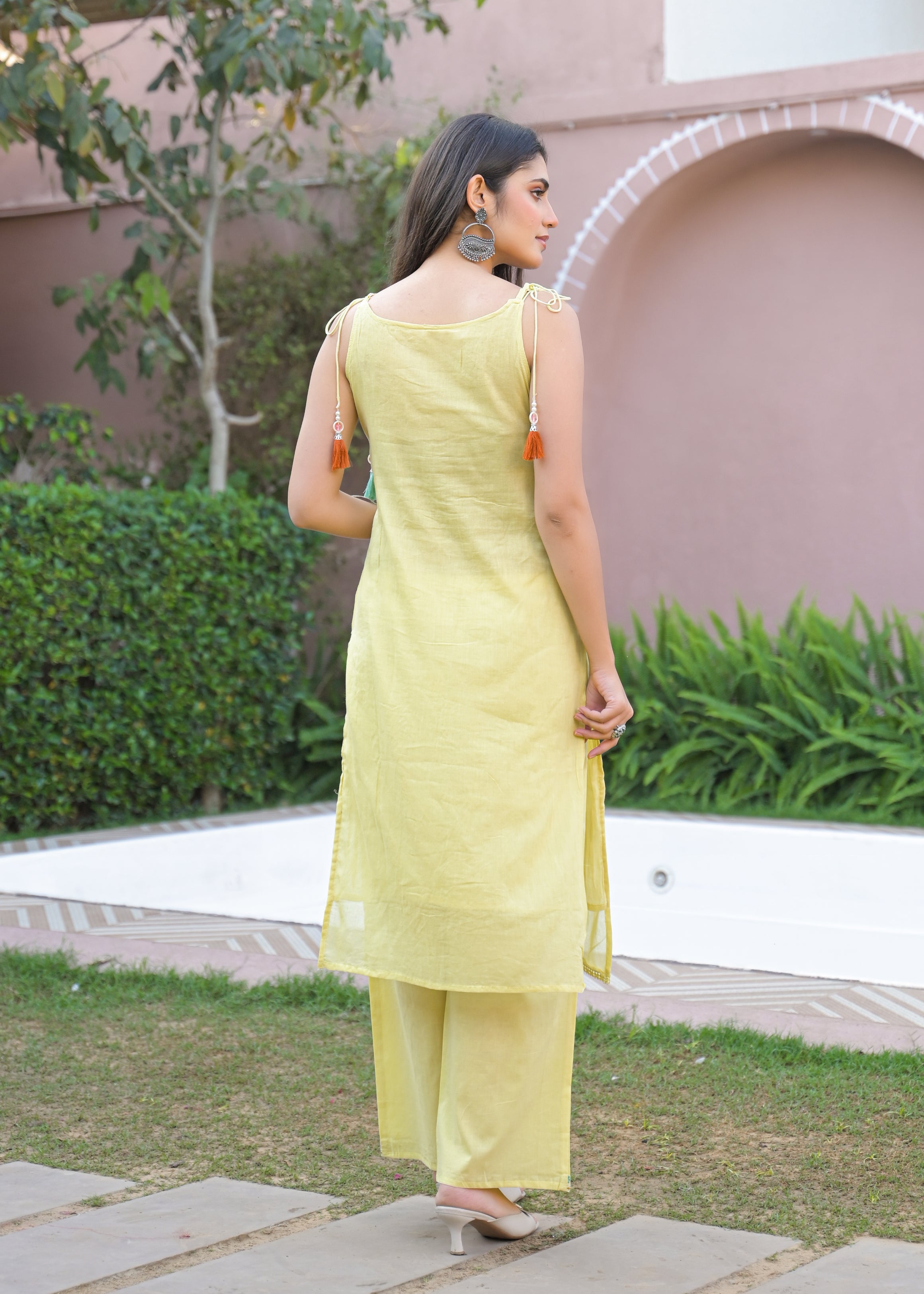 3-Piece Ethnic Spaghetti Suit Set (Kurta, Pant & Dupatta)