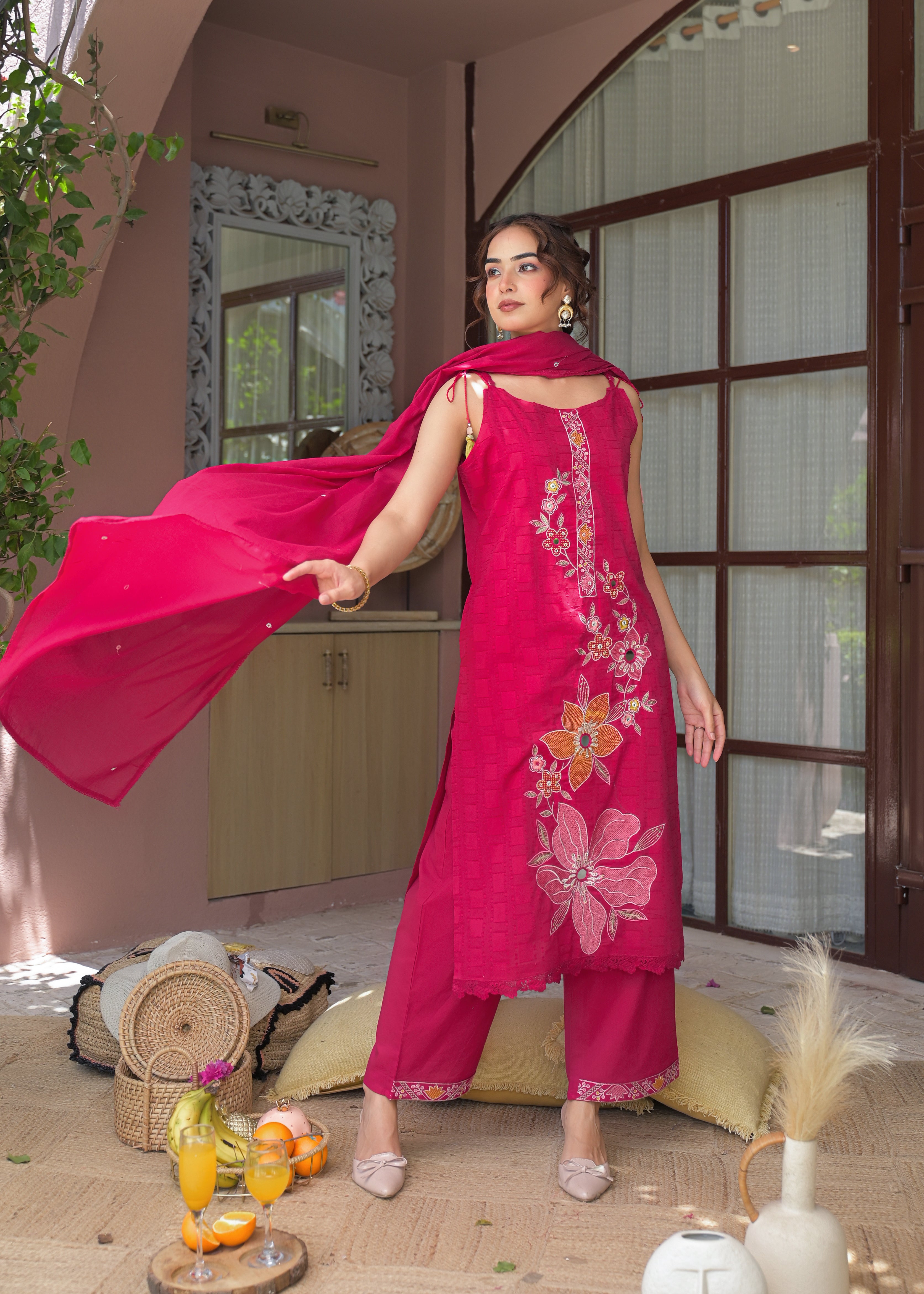 Premium 3-Piece Ethnic Suit Set (Kurta, Pant & Dupatta)