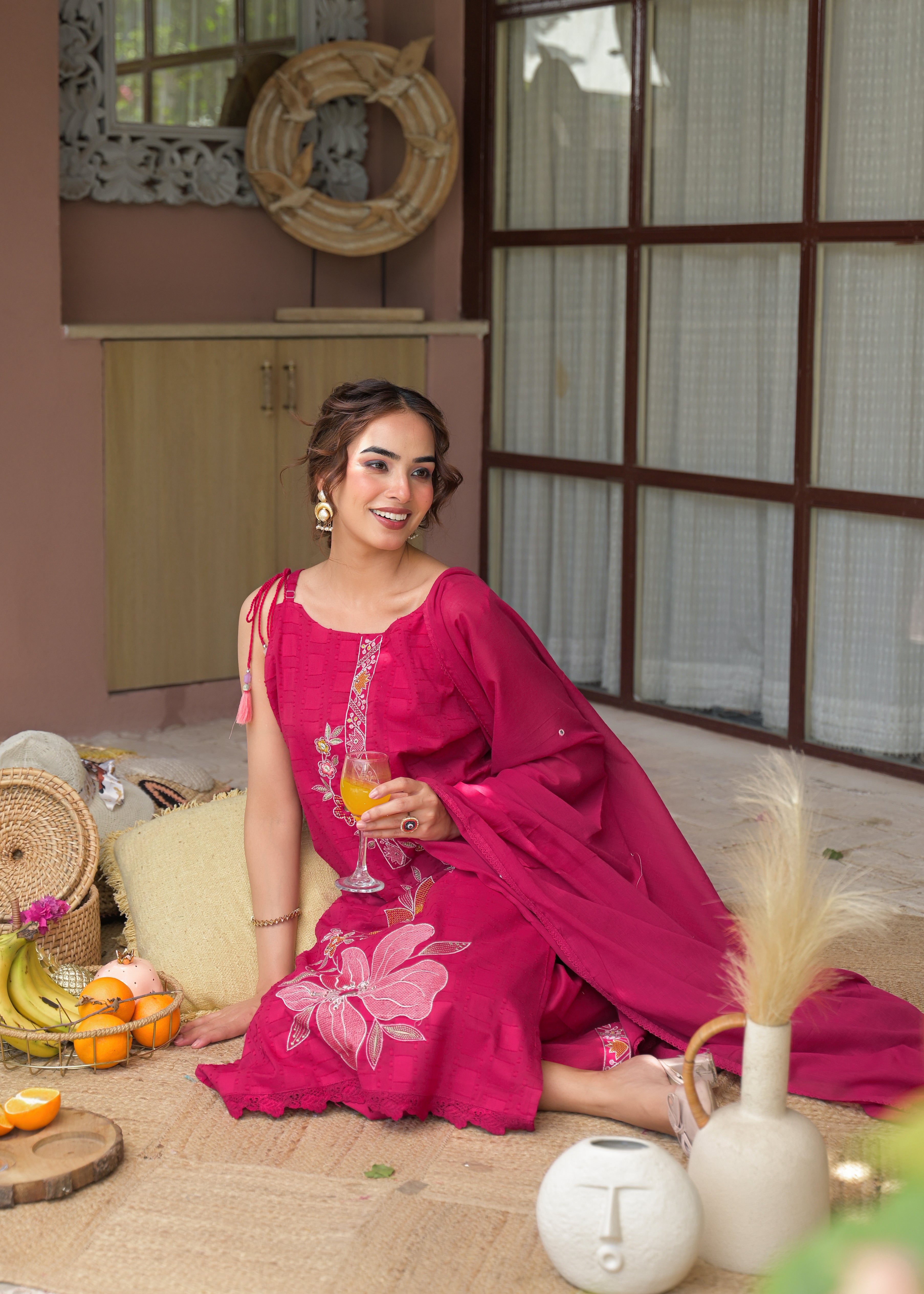 Premium 3-Piece Ethnic Suit Set (Kurta, Pant & Dupatta)