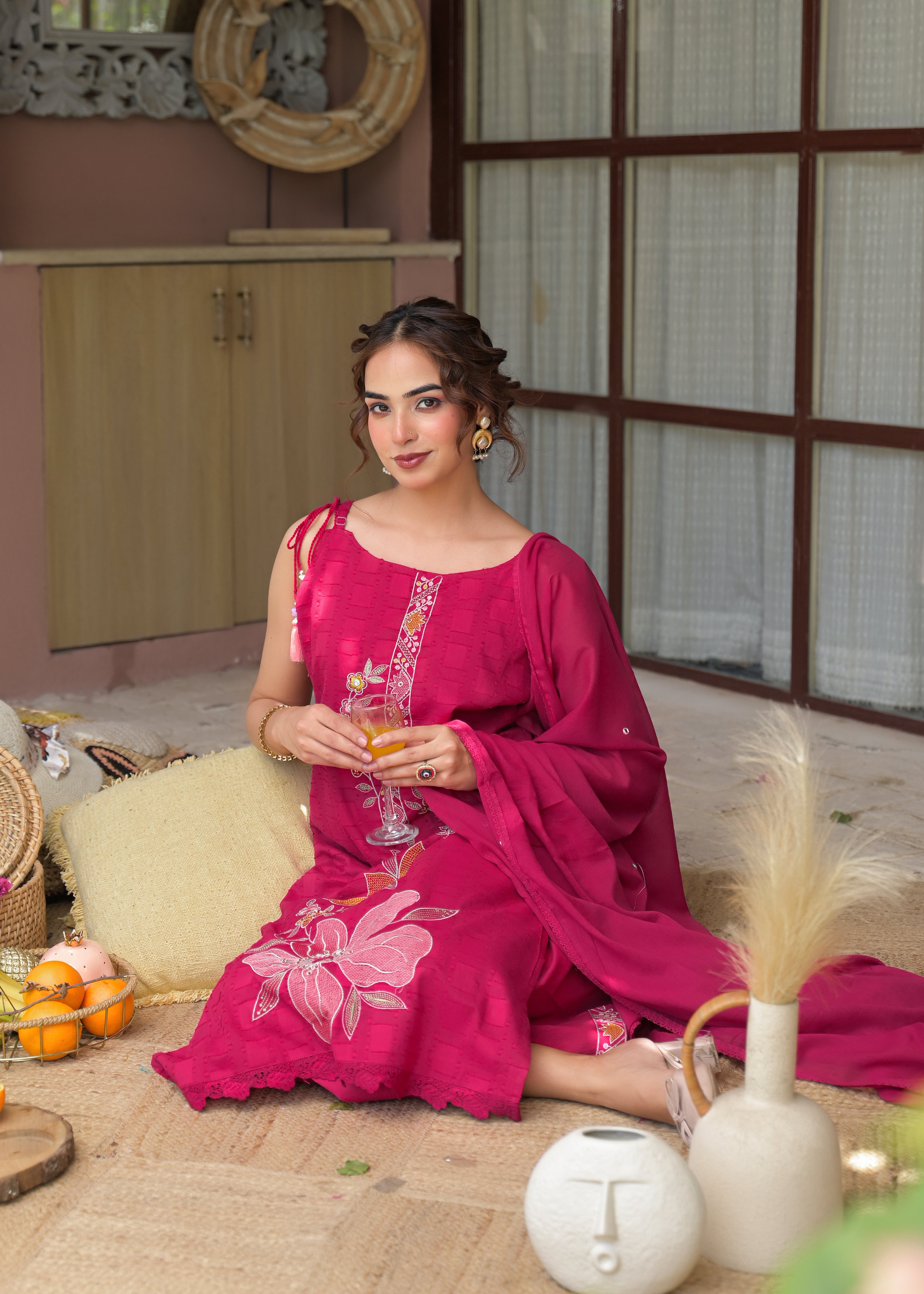 Premium 3-Piece Ethnic Suit Set (Kurta, Pant & Dupatta)