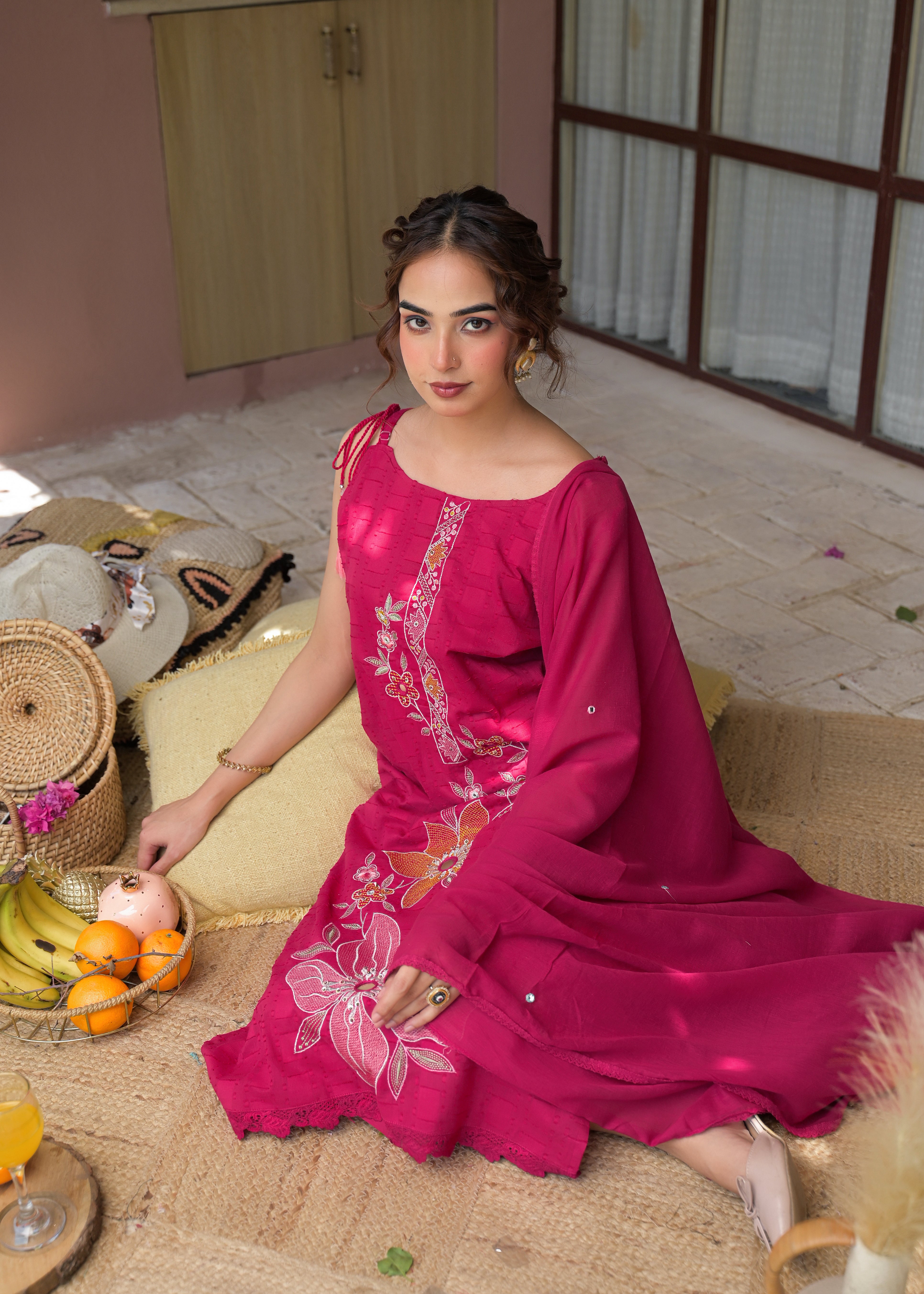 Premium 3-Piece Ethnic Suit Set (Kurta, Pant & Dupatta)
