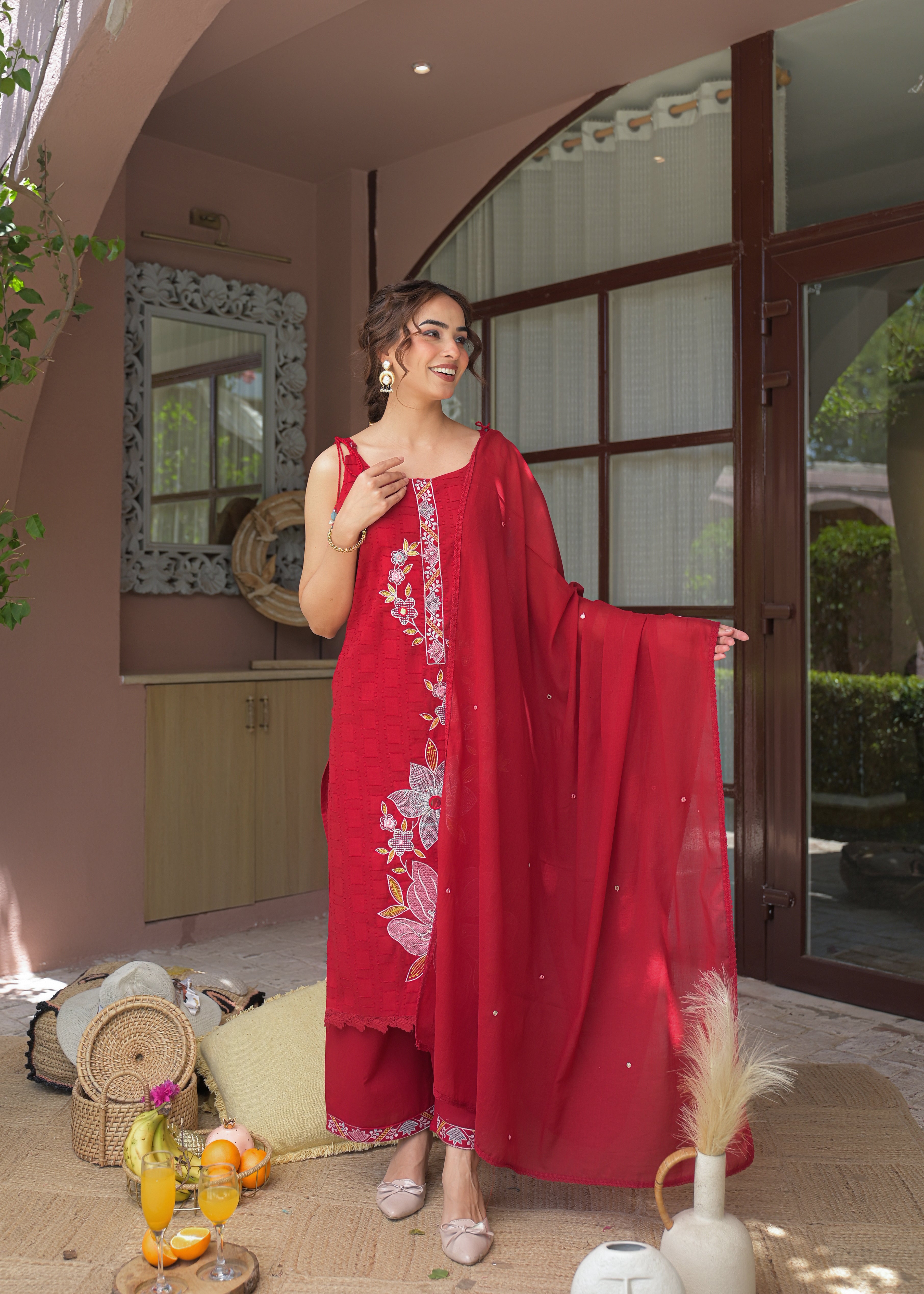 Premium 3-Piece Ethnic Suit Set (Kurta, Pant & Dupatta)