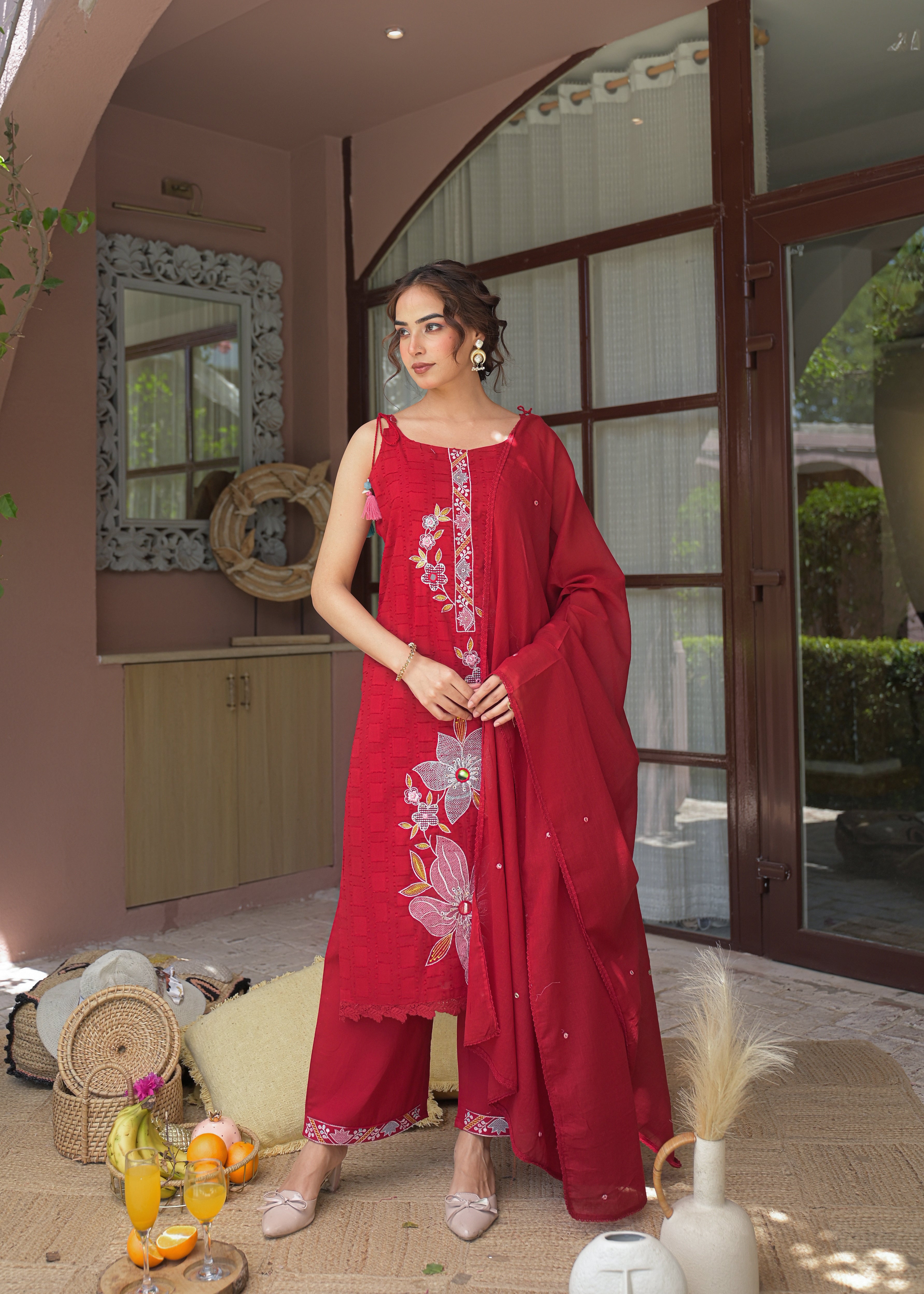 Premium 3-Piece Ethnic Suit Set (Kurta, Pant & Dupatta)