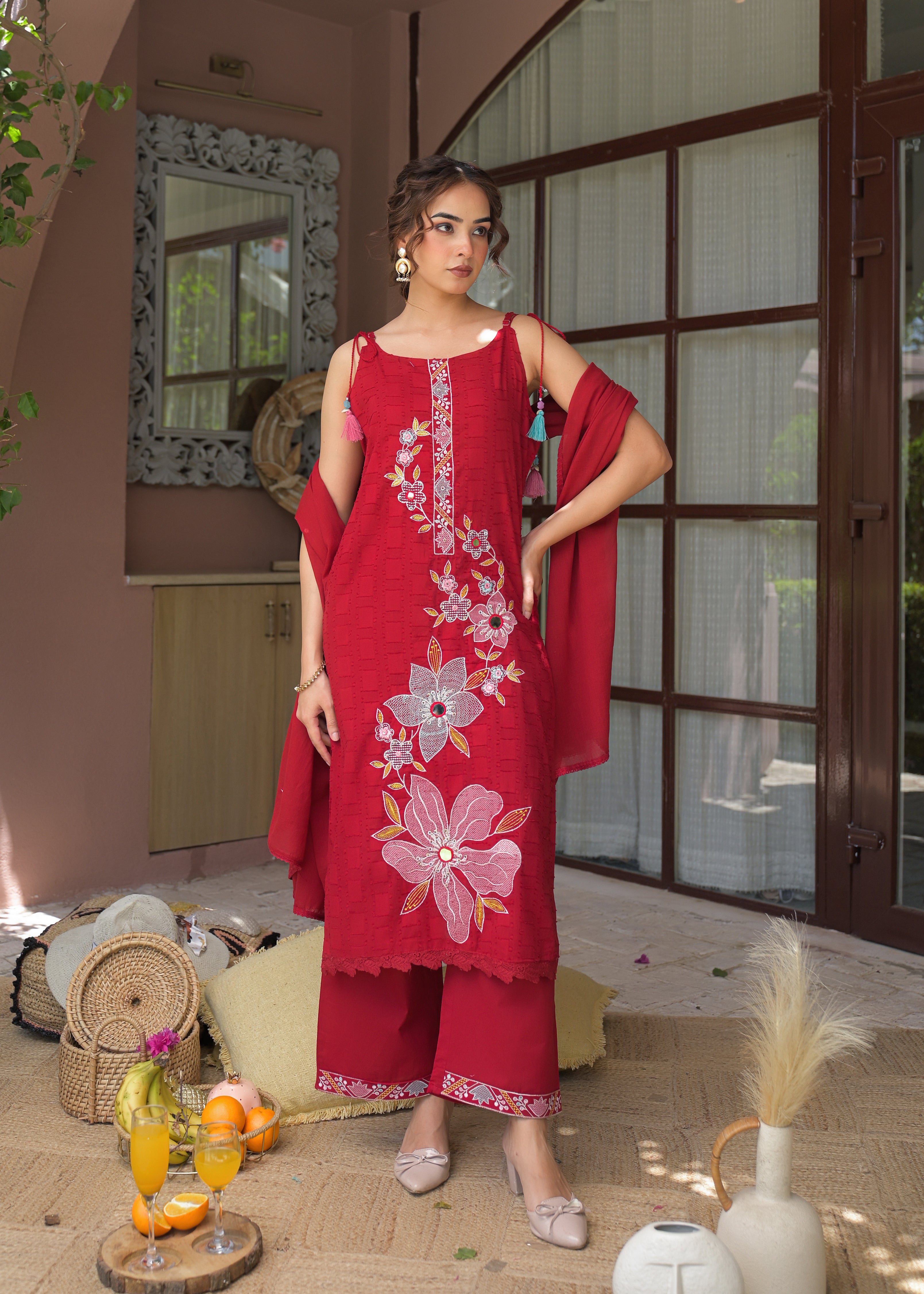 Premium 3-Piece Ethnic Suit Set (Kurta, Pant & Dupatta)