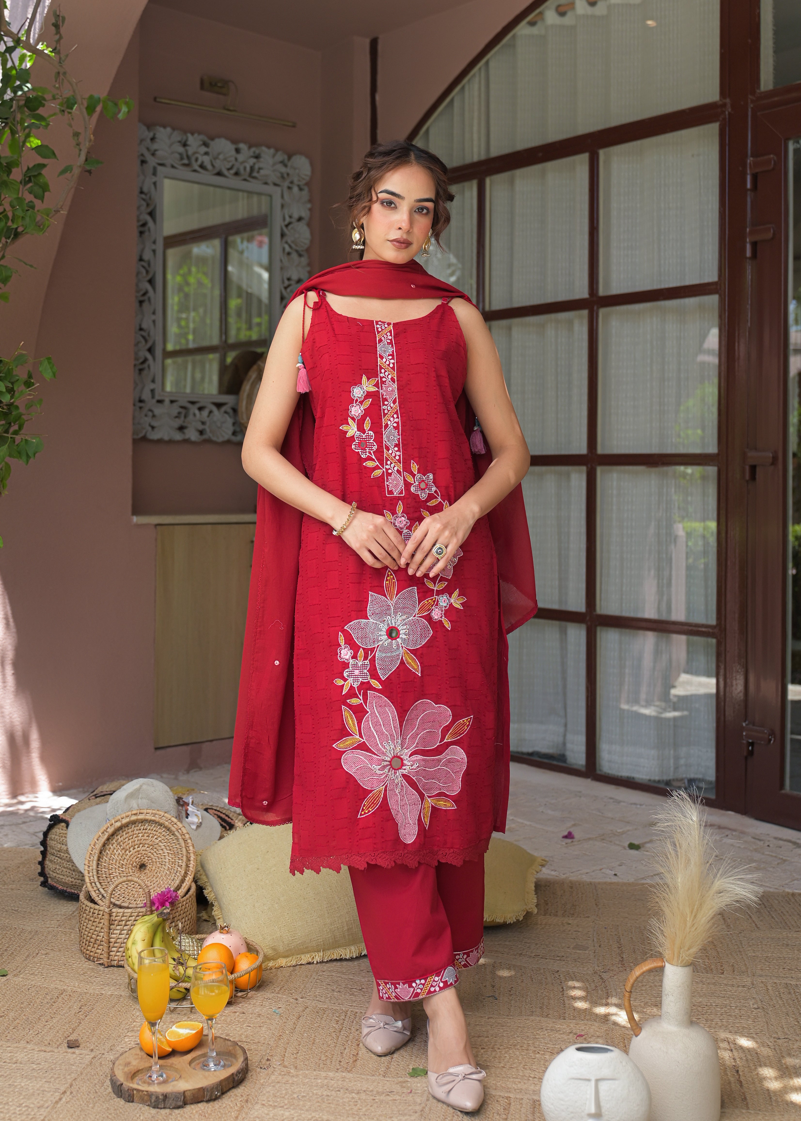 Premium 3-Piece Ethnic Suit Set (Kurta, Pant & Dupatta)