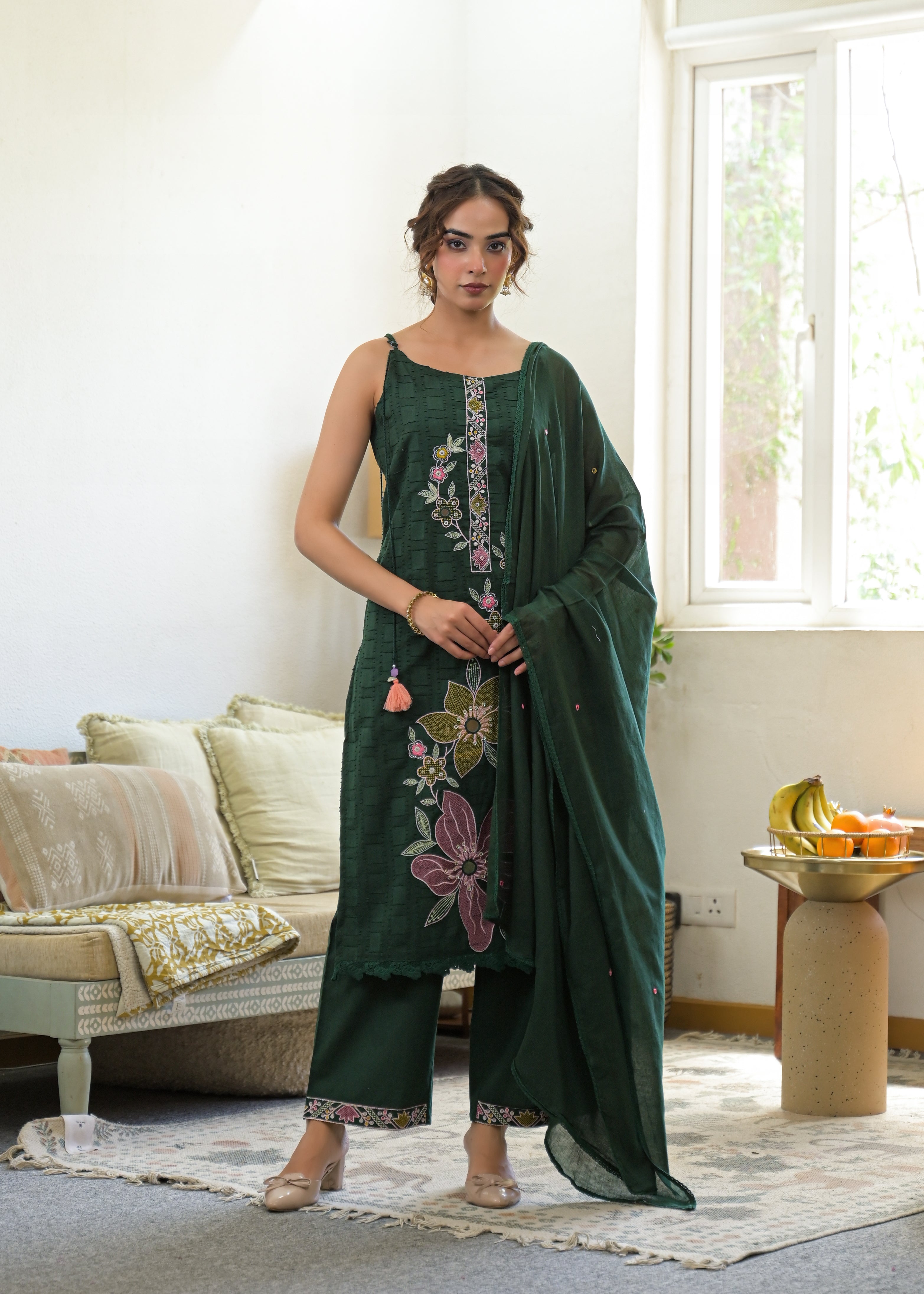 Premium 3-Piece Ethnic Suit Set (Kurta, Pant & Dupatta)