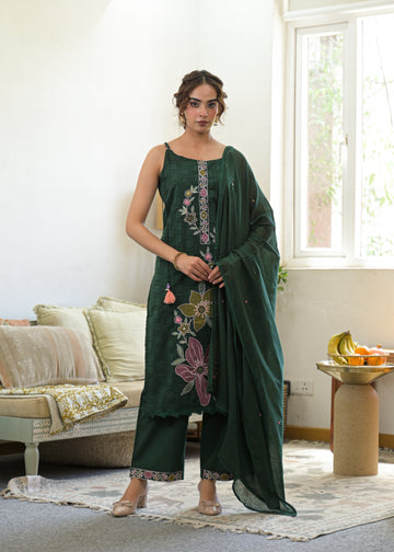 Premium 3-Piece Ethnic Suit Set (Kurta, Pant & Dupatta)