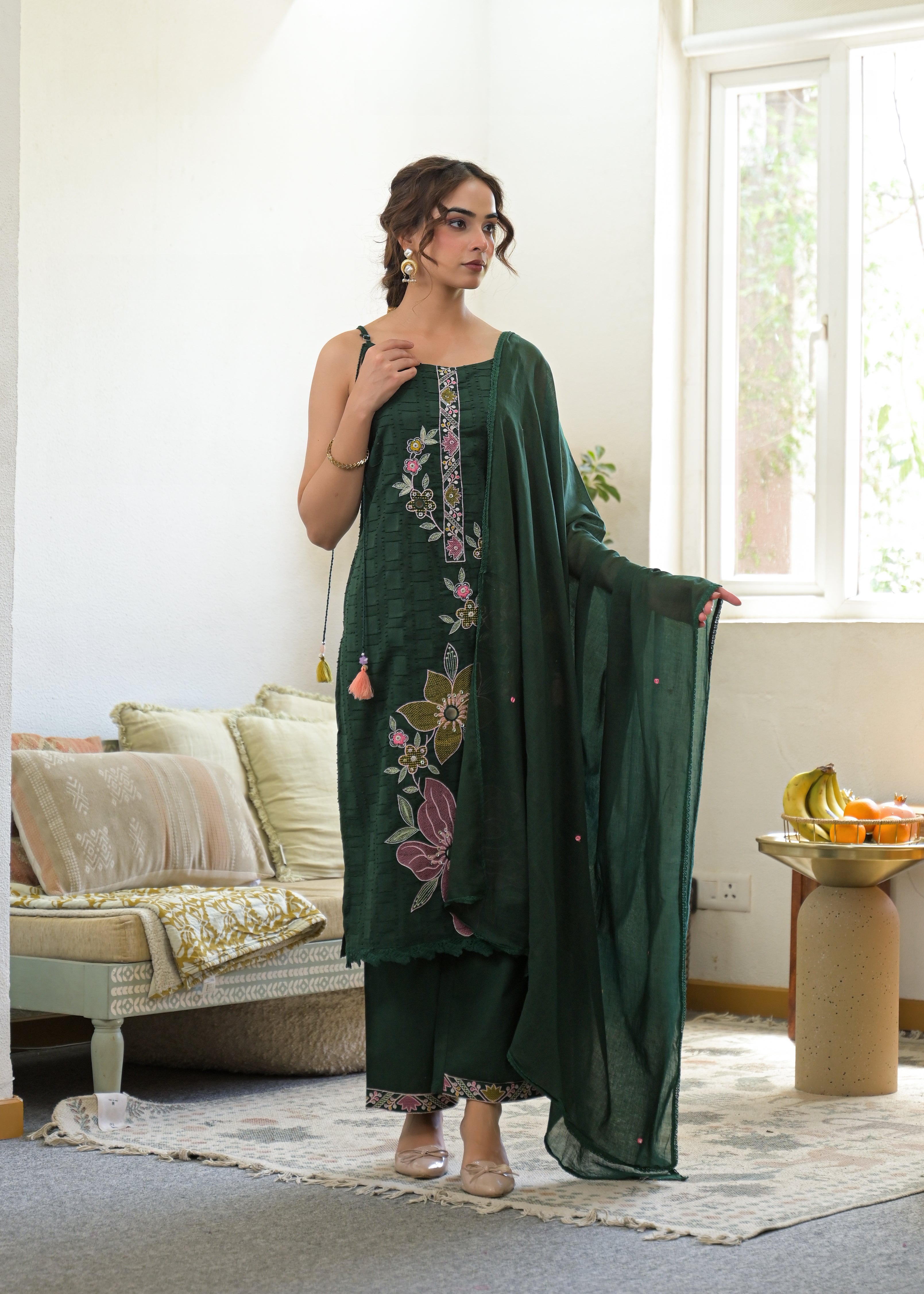 Premium 3-Piece Ethnic Suit Set (Kurta, Pant & Dupatta)