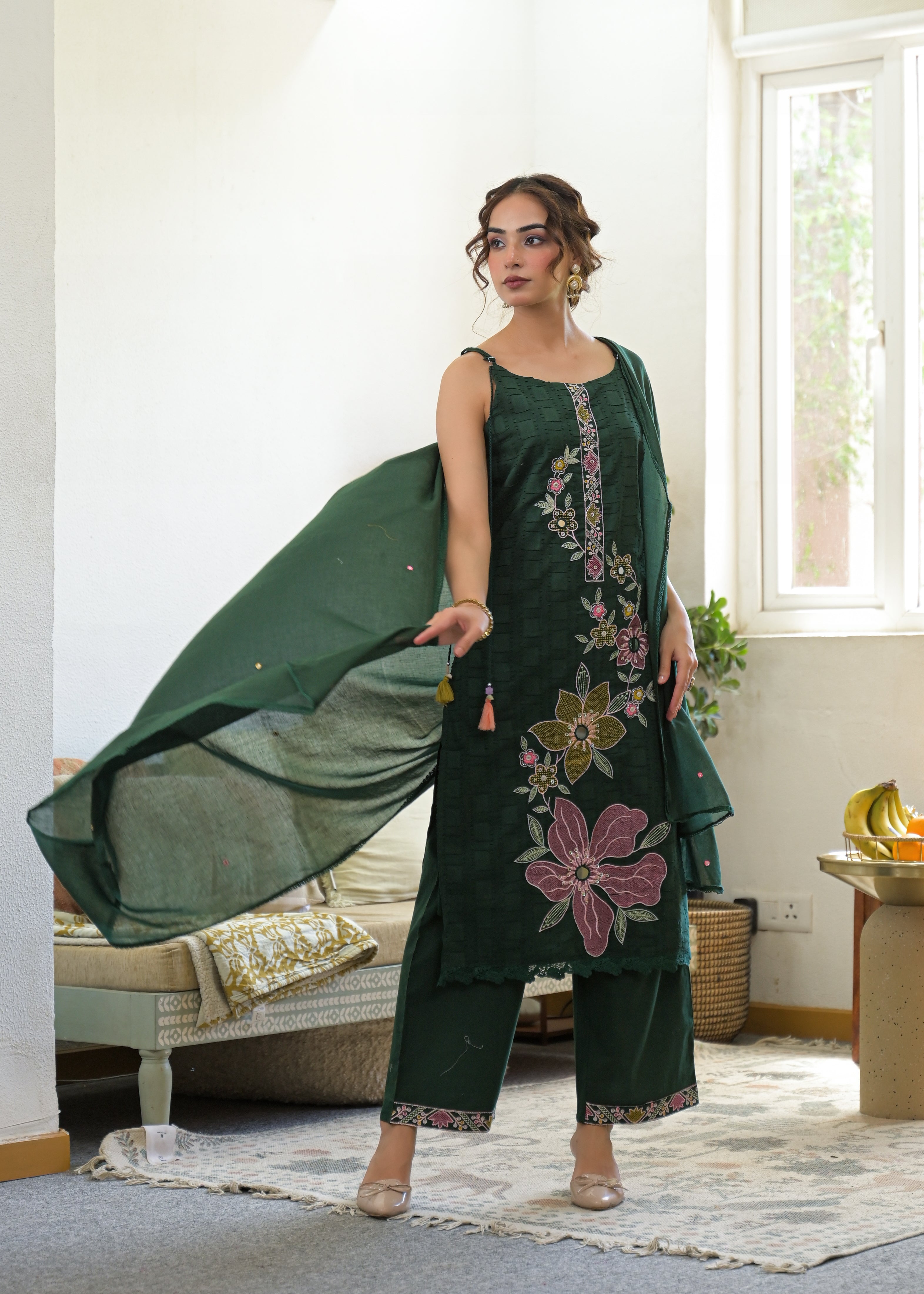 Premium 3-Piece Ethnic Suit Set (Kurta, Pant & Dupatta)