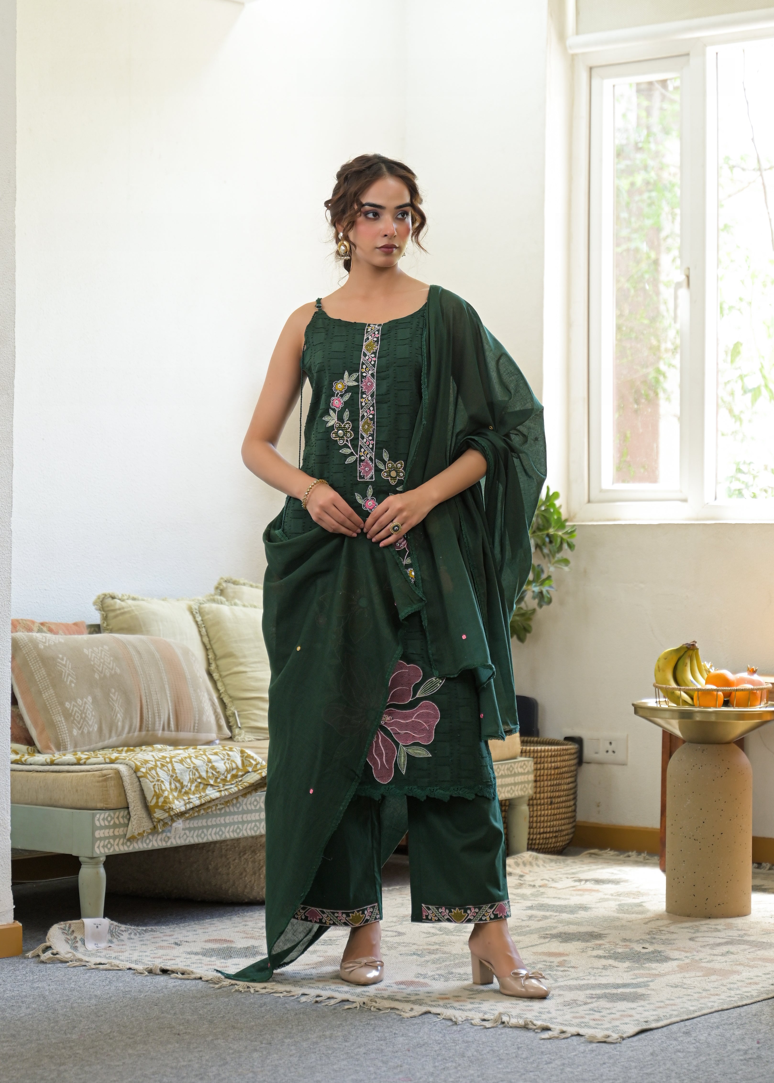 Premium 3-Piece Ethnic Suit Set (Kurta, Pant & Dupatta)