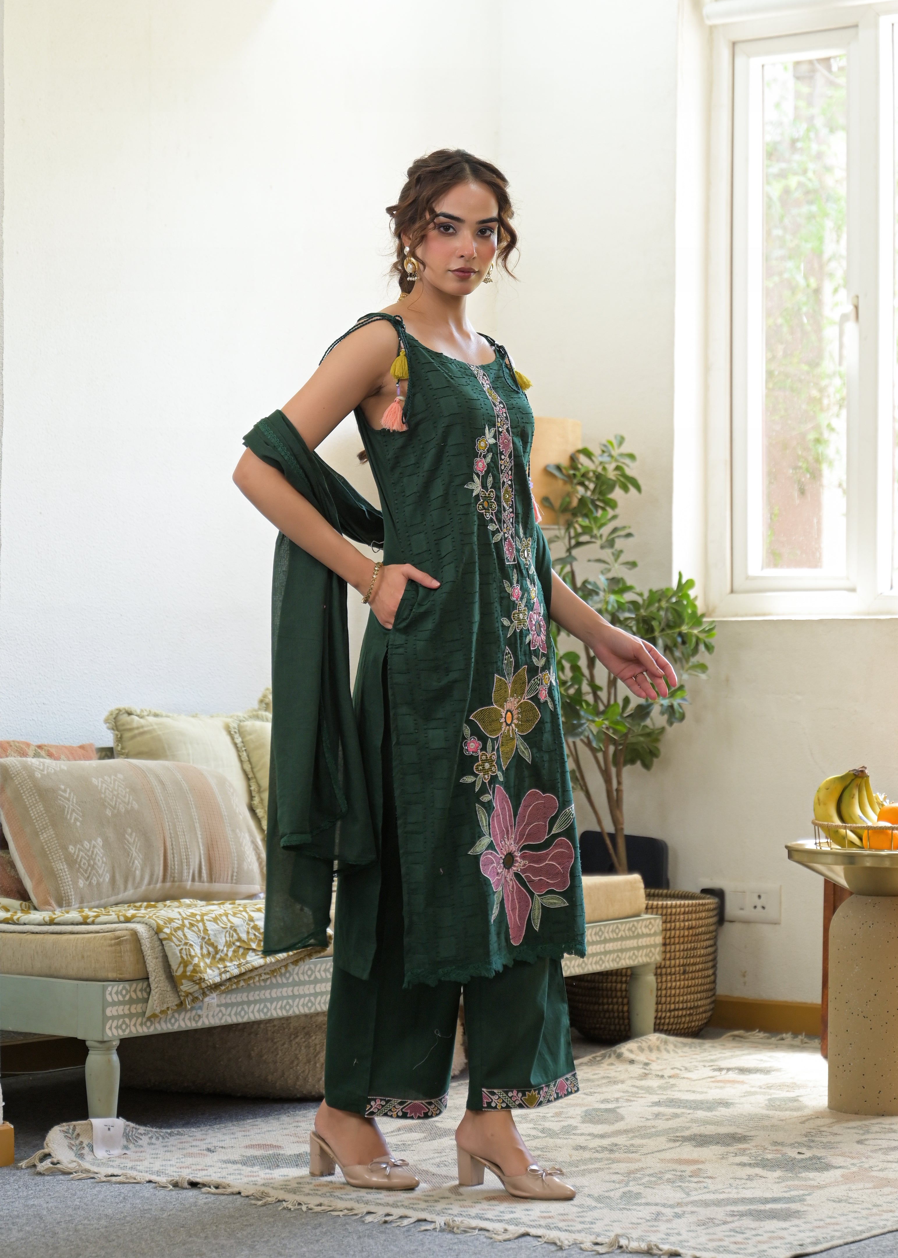 Premium 3-Piece Ethnic Suit Set (Kurta, Pant & Dupatta)