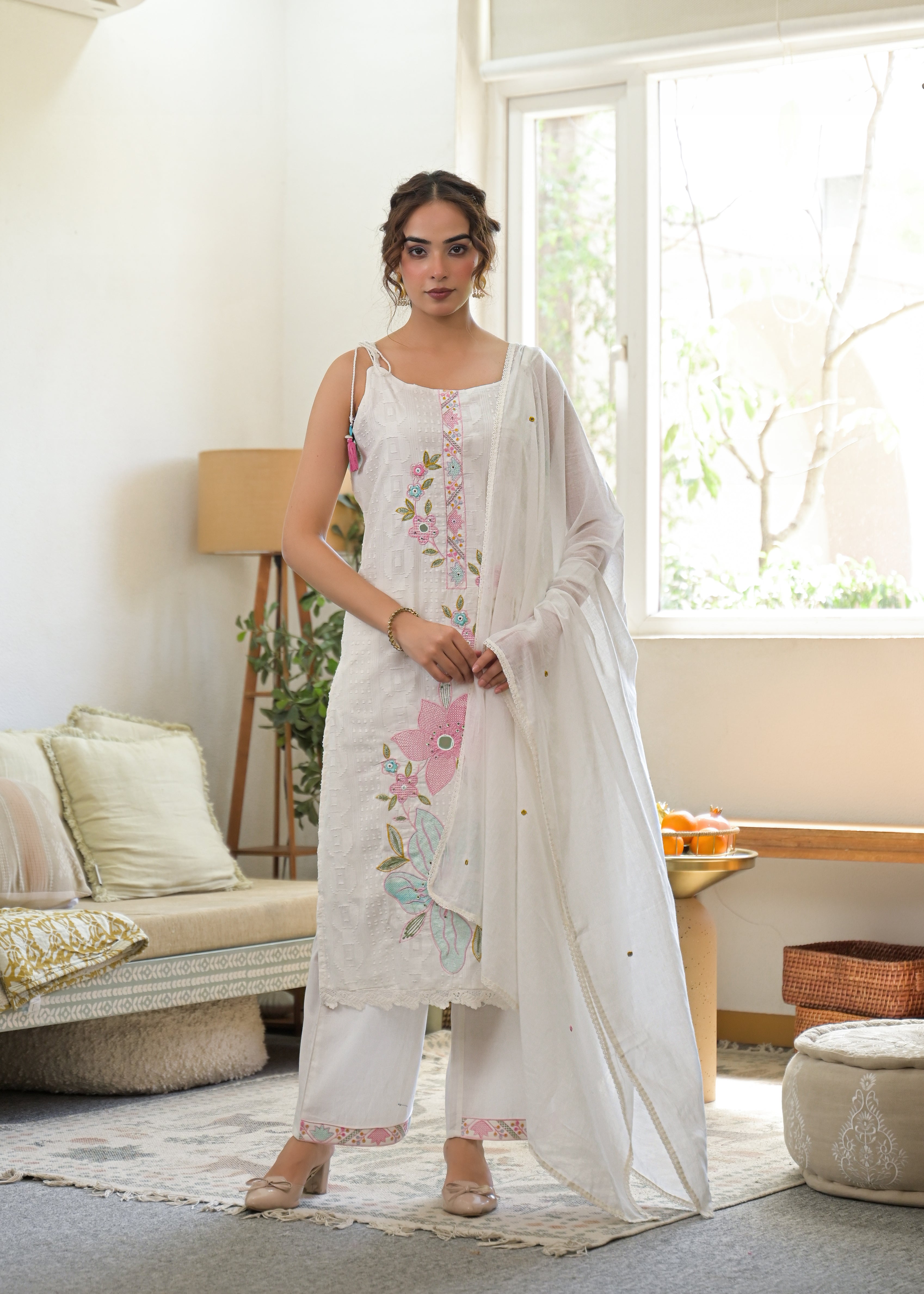 Premium 3-Piece Ethnic Suit Set (Kurta, Pant & Dupatta)