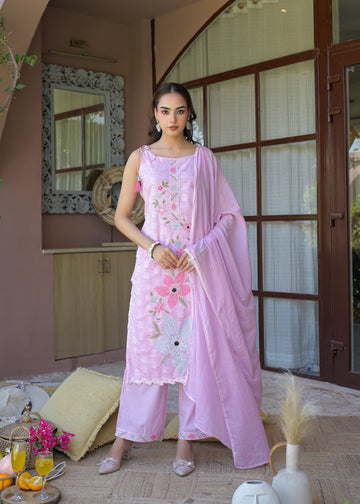 Premium 3-Piece Ethnic Suit Set (Kurta, Pant & Dupatta)