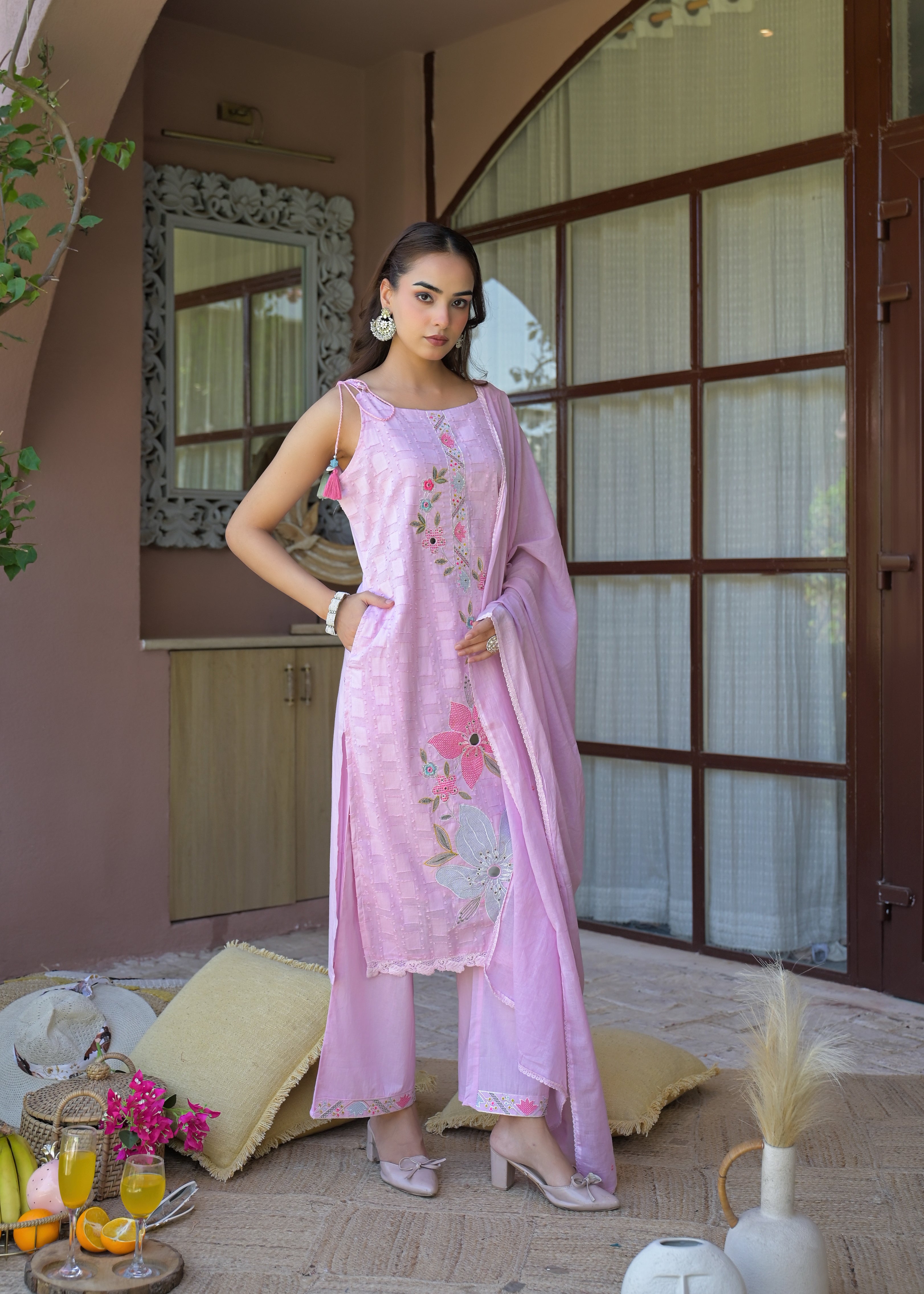 Premium 3-Piece Ethnic Suit Set (Kurta, Pant & Dupatta)