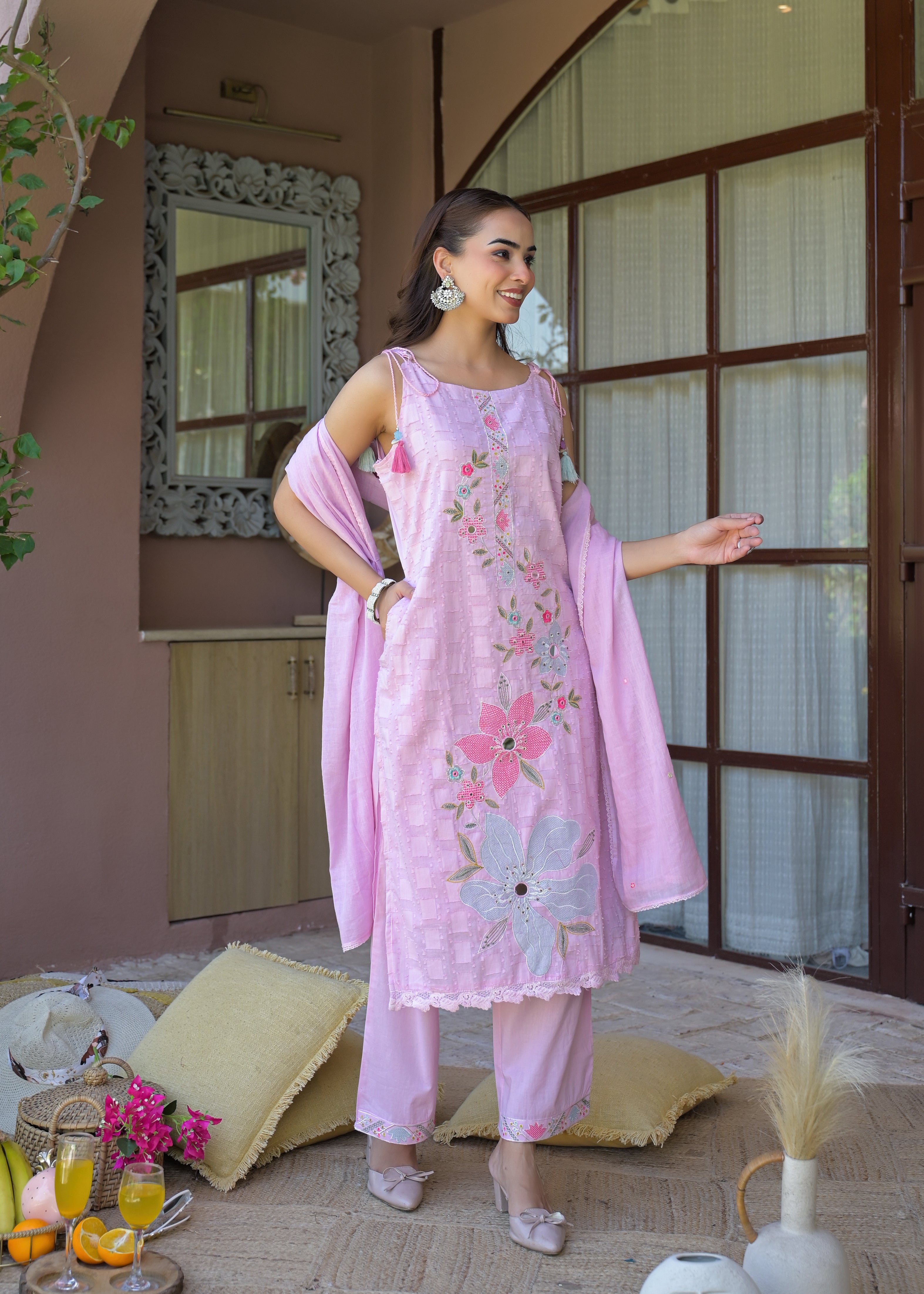 Premium 3-Piece Ethnic Suit Set (Kurta, Pant & Dupatta)