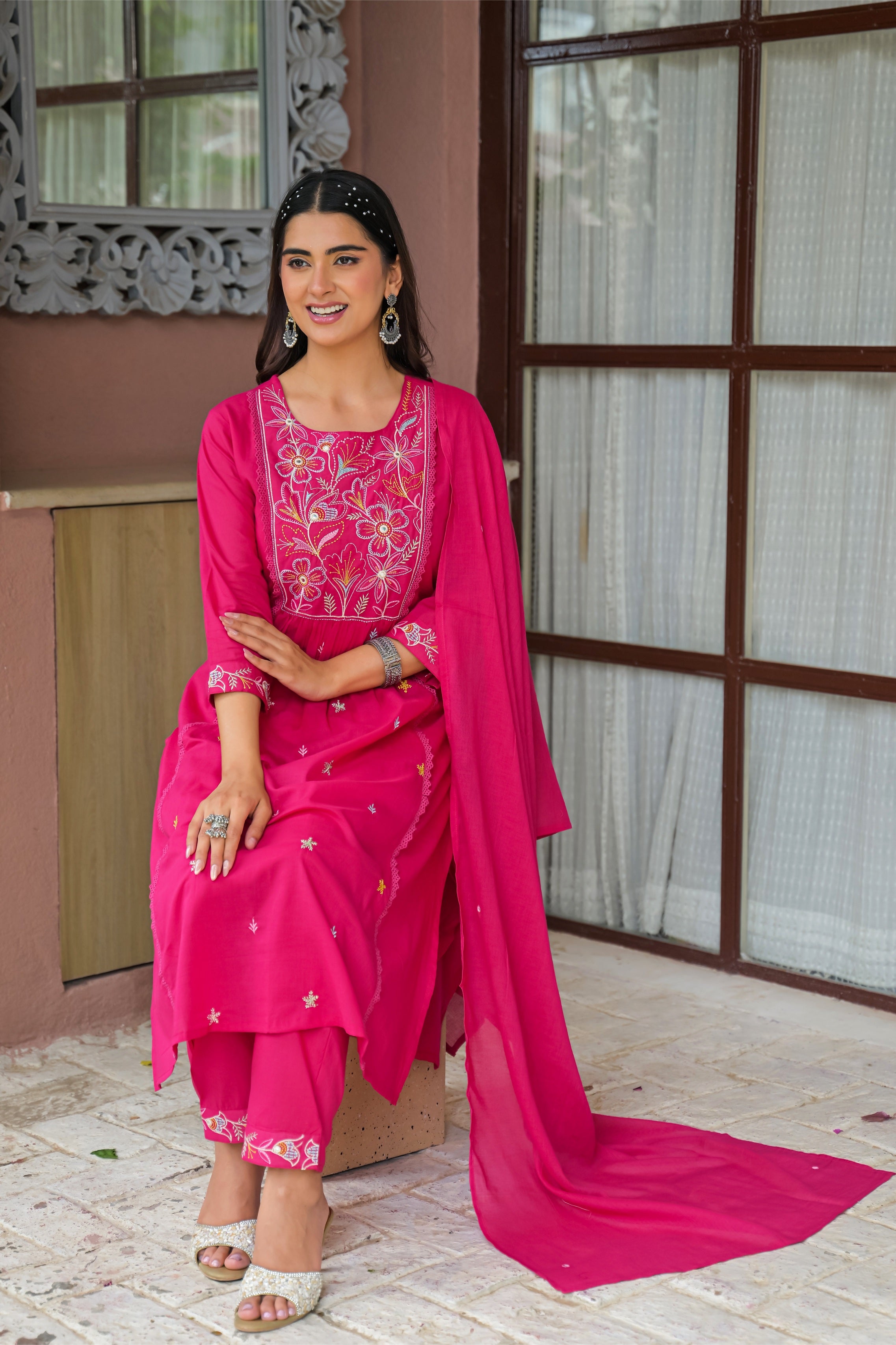 Embroidered 3-Piece Kurta Set