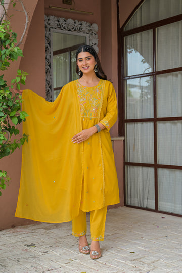 Embroidered 3-Piece Kurta Set