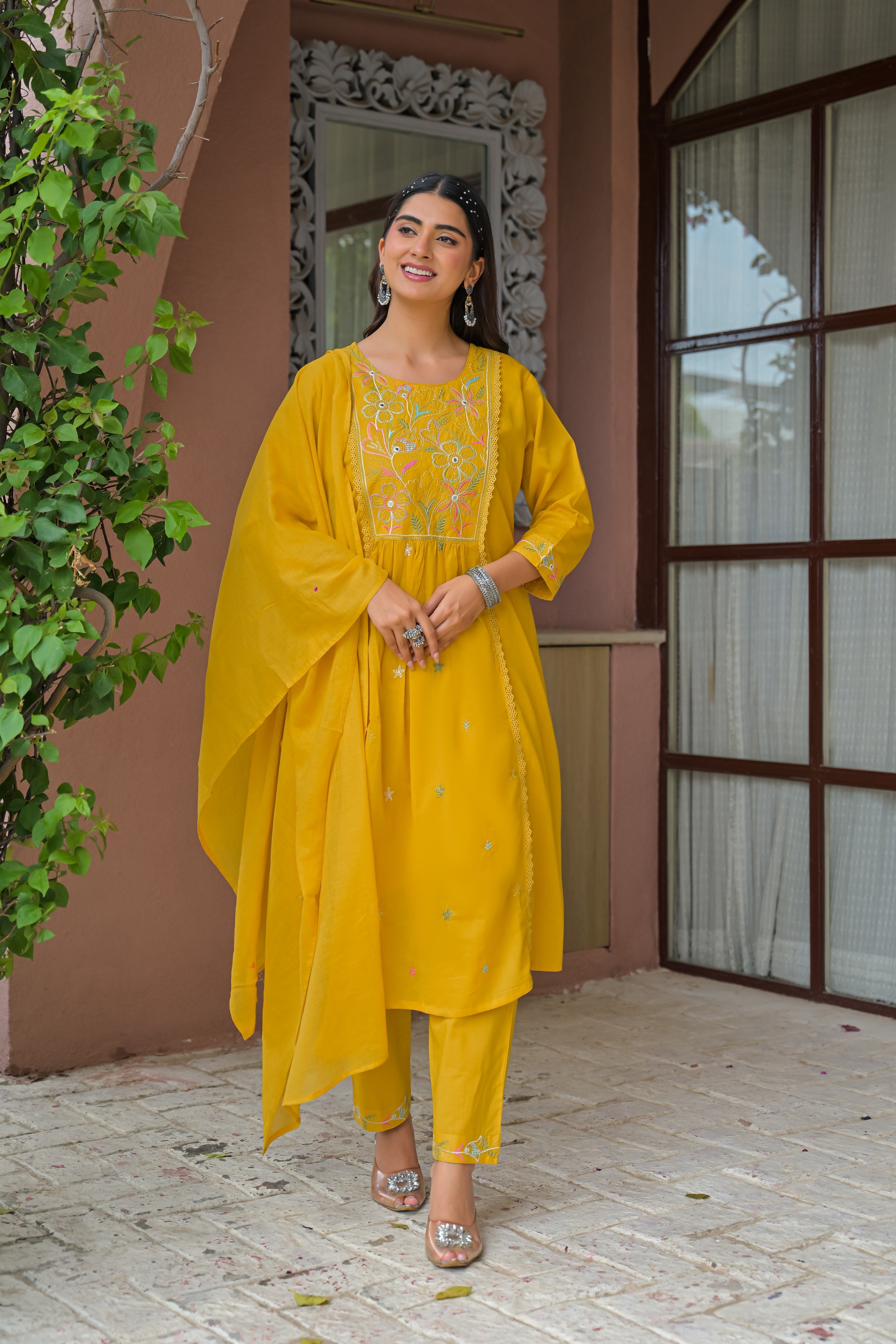 Embroidered 3-Piece Kurta Set