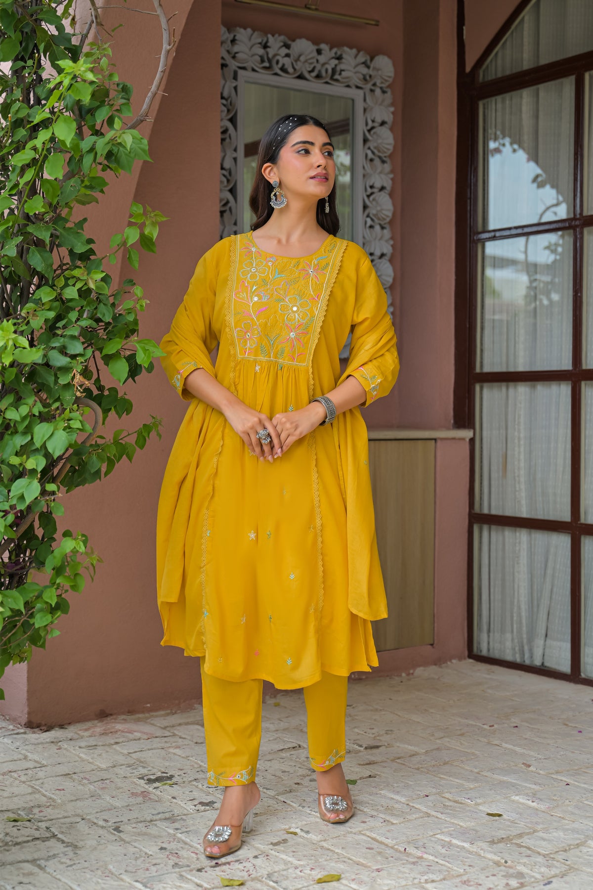 Embroidered 3-Piece Kurta Set