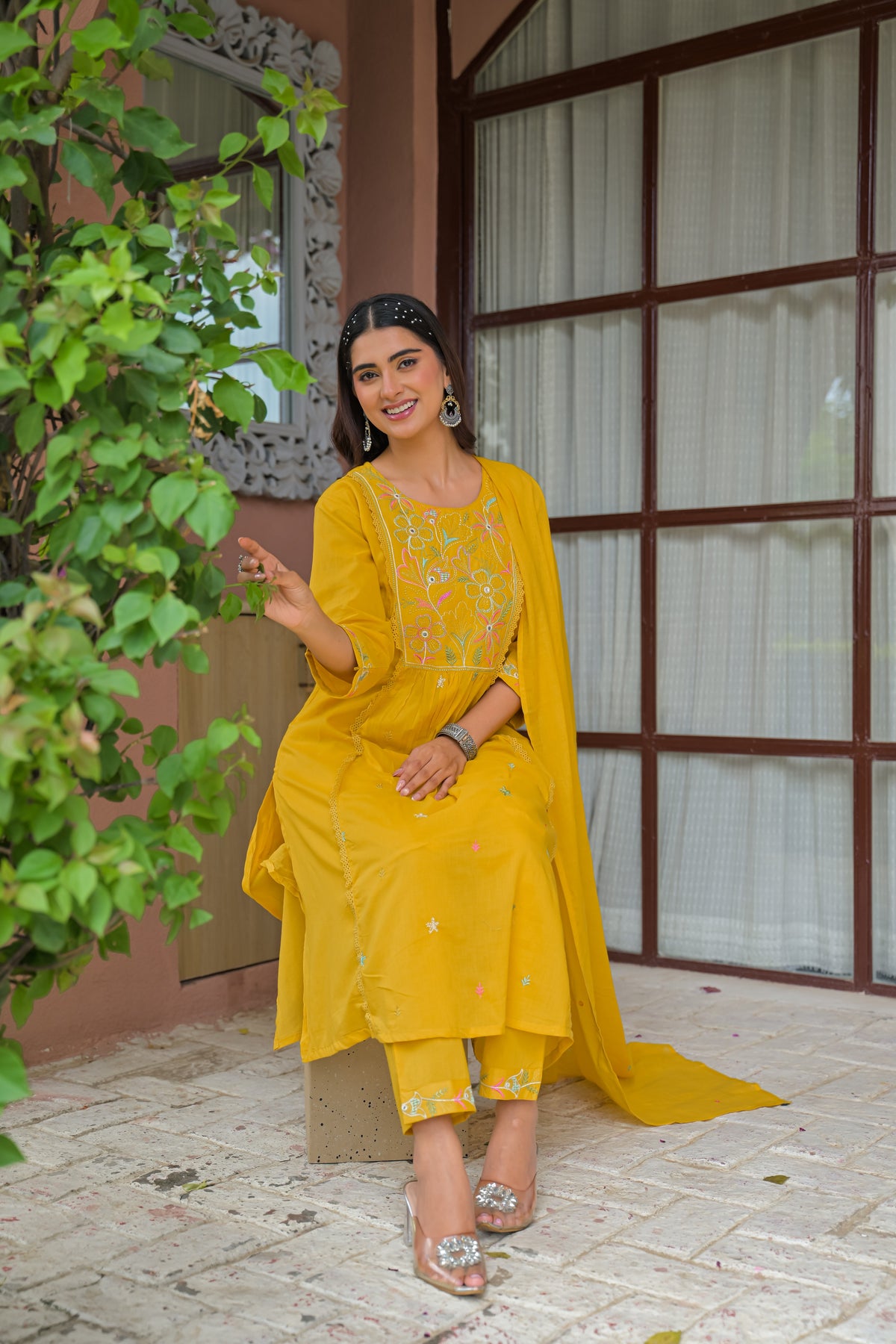 Embroidered 3-Piece Kurta Set