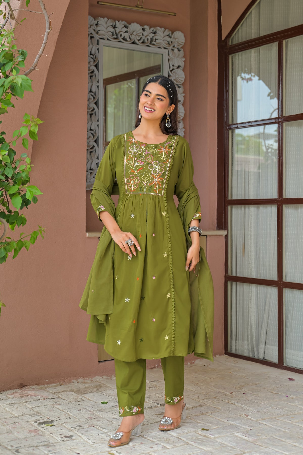 Embroidered 3-Piece Kurta Set