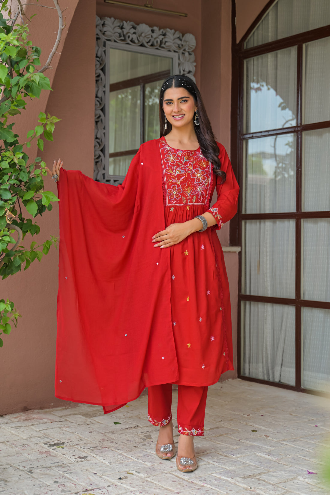 Embroidered 3-Piece Kurta Set