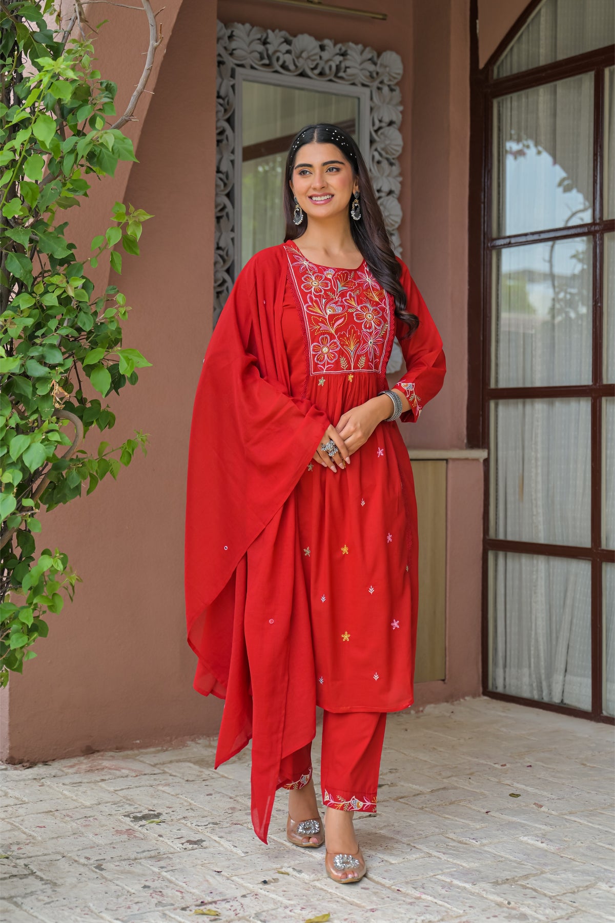 Embroidered 3-Piece Kurta Set