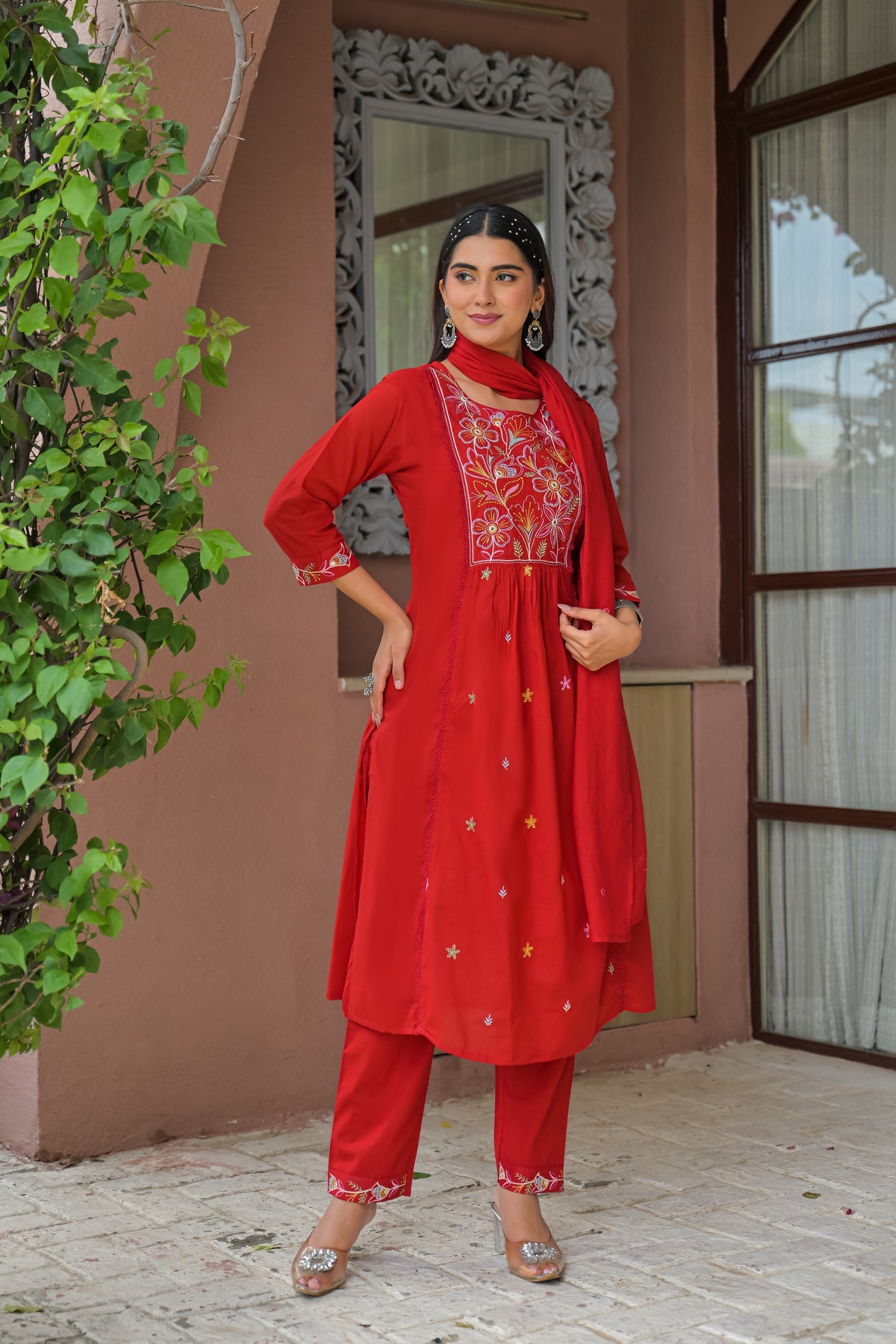Embroidered 3-Piece Kurta Set