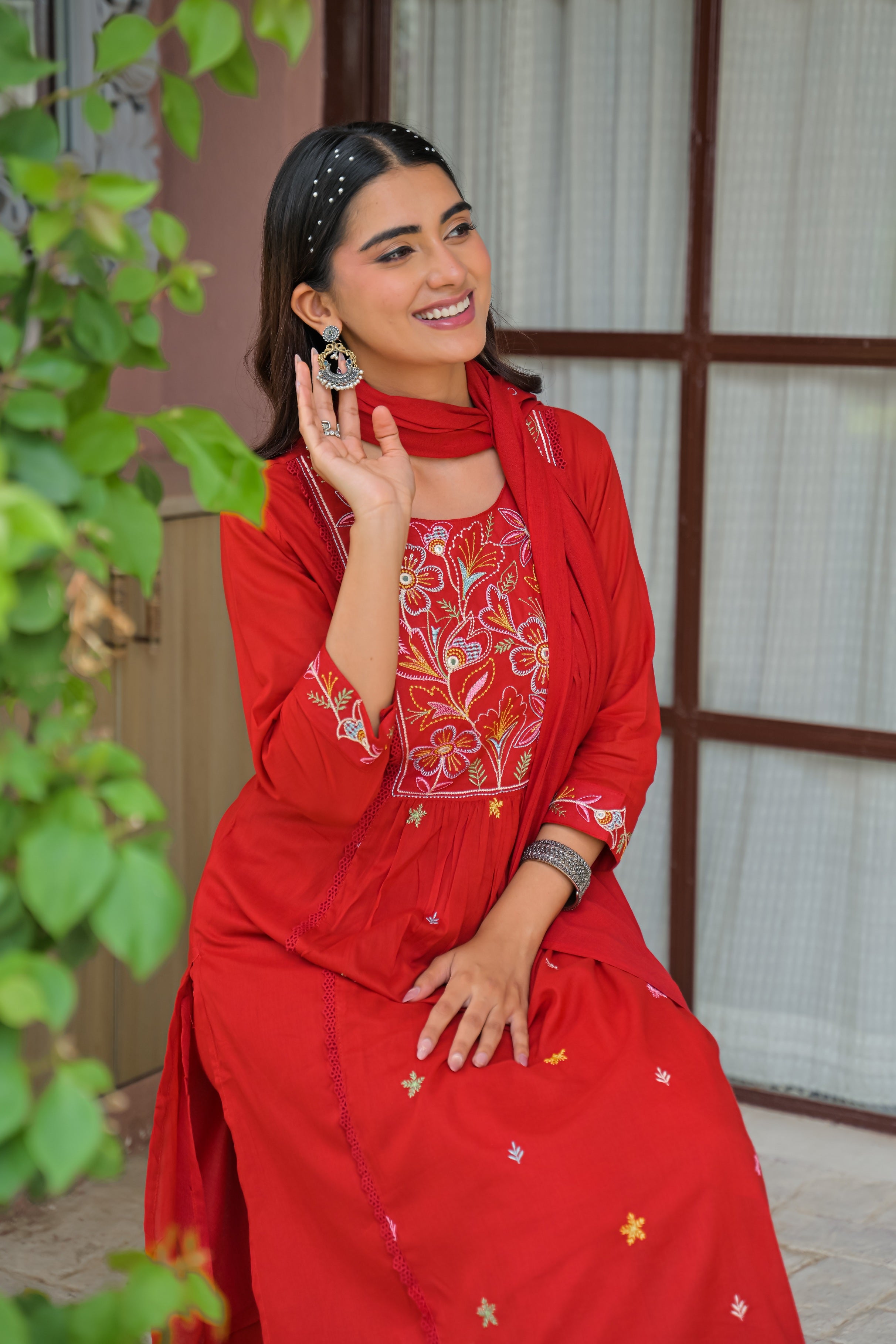 Embroidered 3-Piece Kurta Set