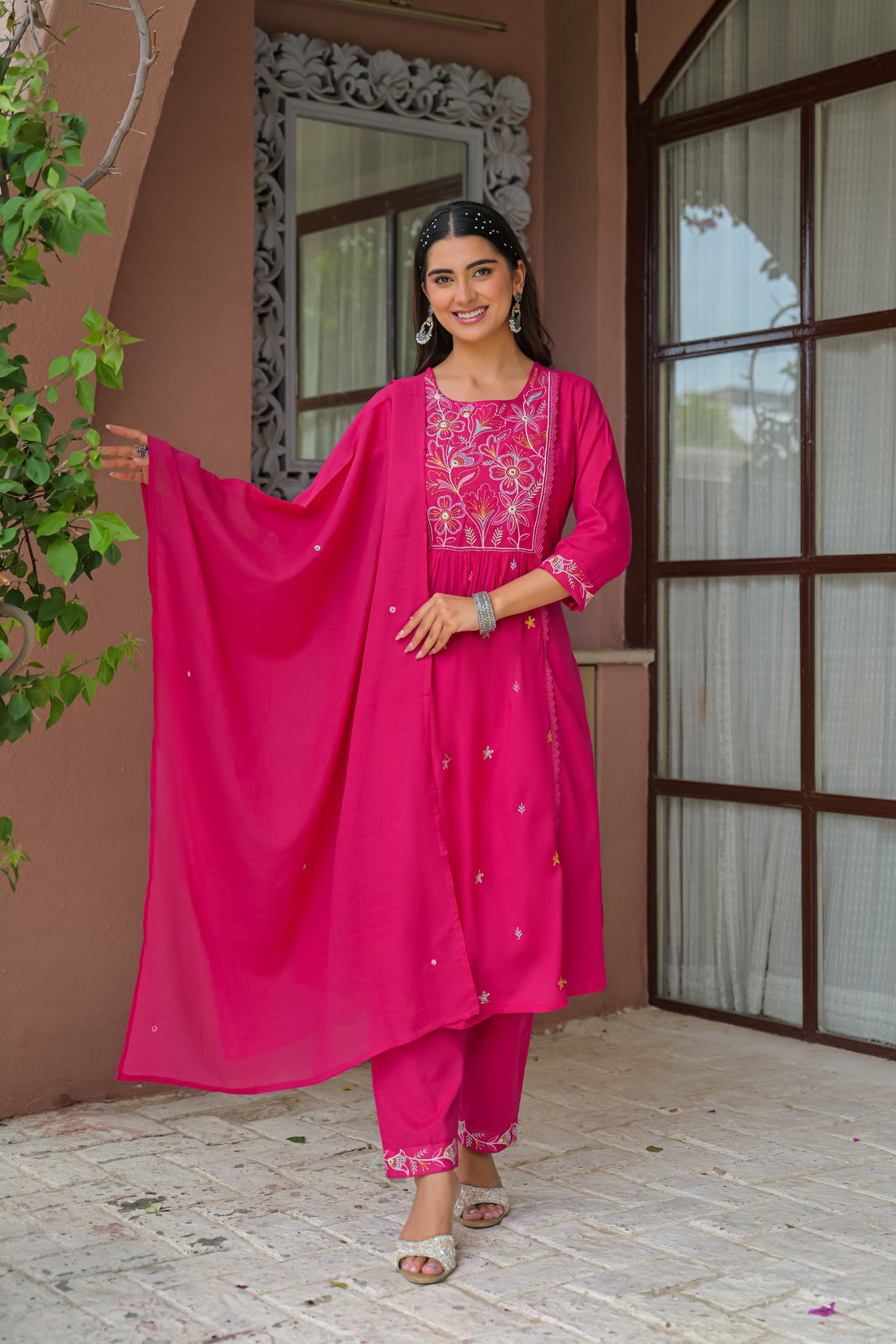 Embroidered 3-Piece Kurta Set