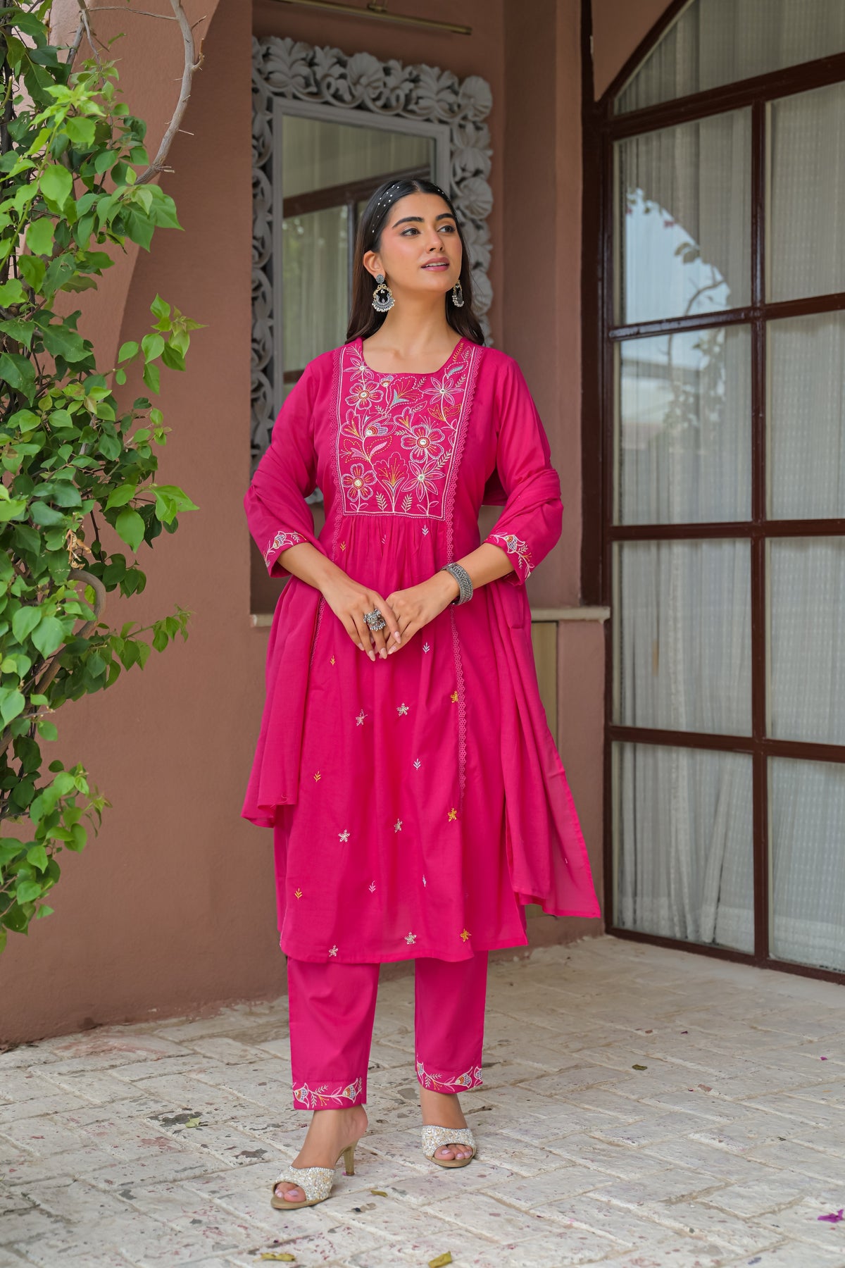 Embroidered 3-Piece Kurta Set