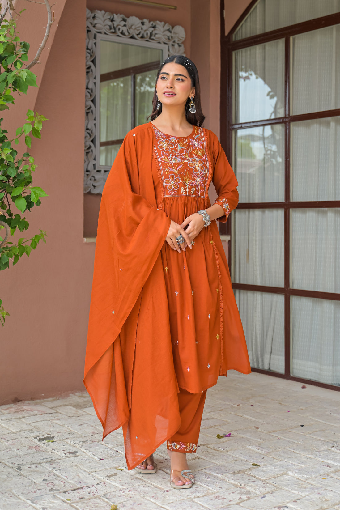 Embroidered 3-Piece Kurta Set