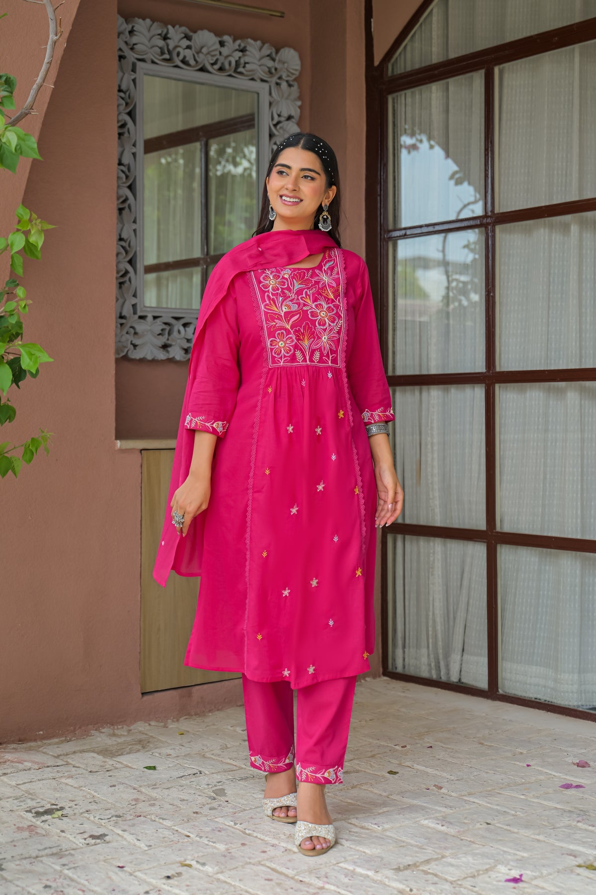 Embroidered 3-Piece Kurta Set