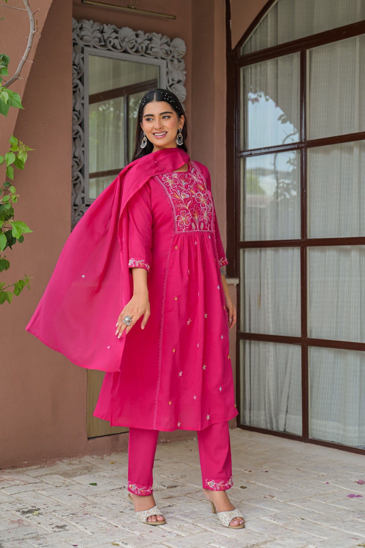 Embroidered 3-Piece Kurta Set